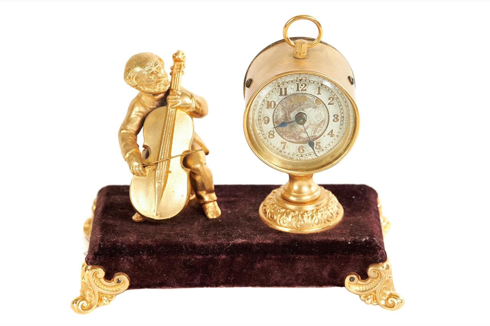 Victorian Novelty Gilded Brass Mantel Clock (1 of 2) Victorian Novelty Gilded Brass Mantel Clock (1 of 2)