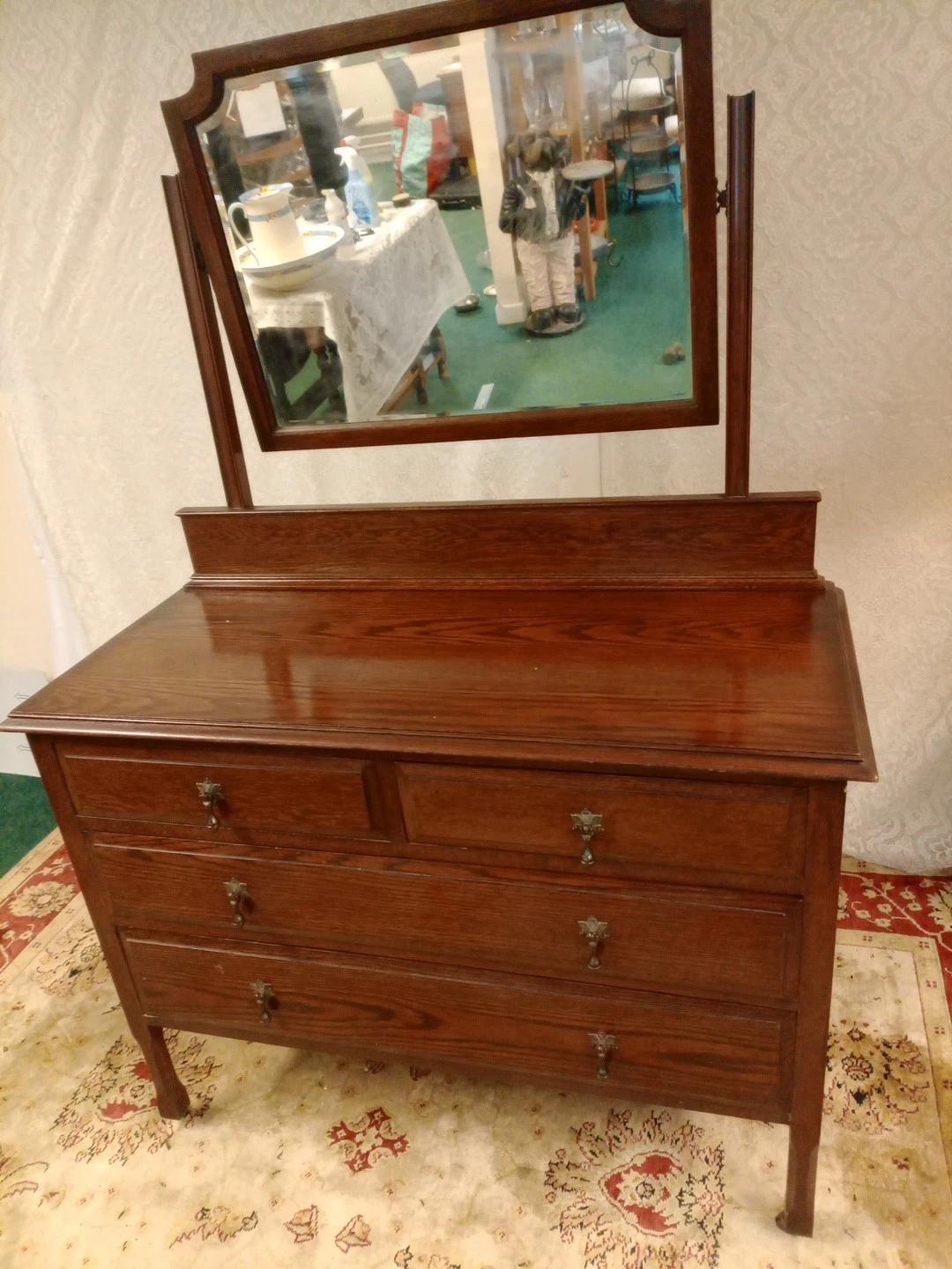 Vintage Dressing Table Mahogany with Bevelled Edge Mirror (1 of 6)