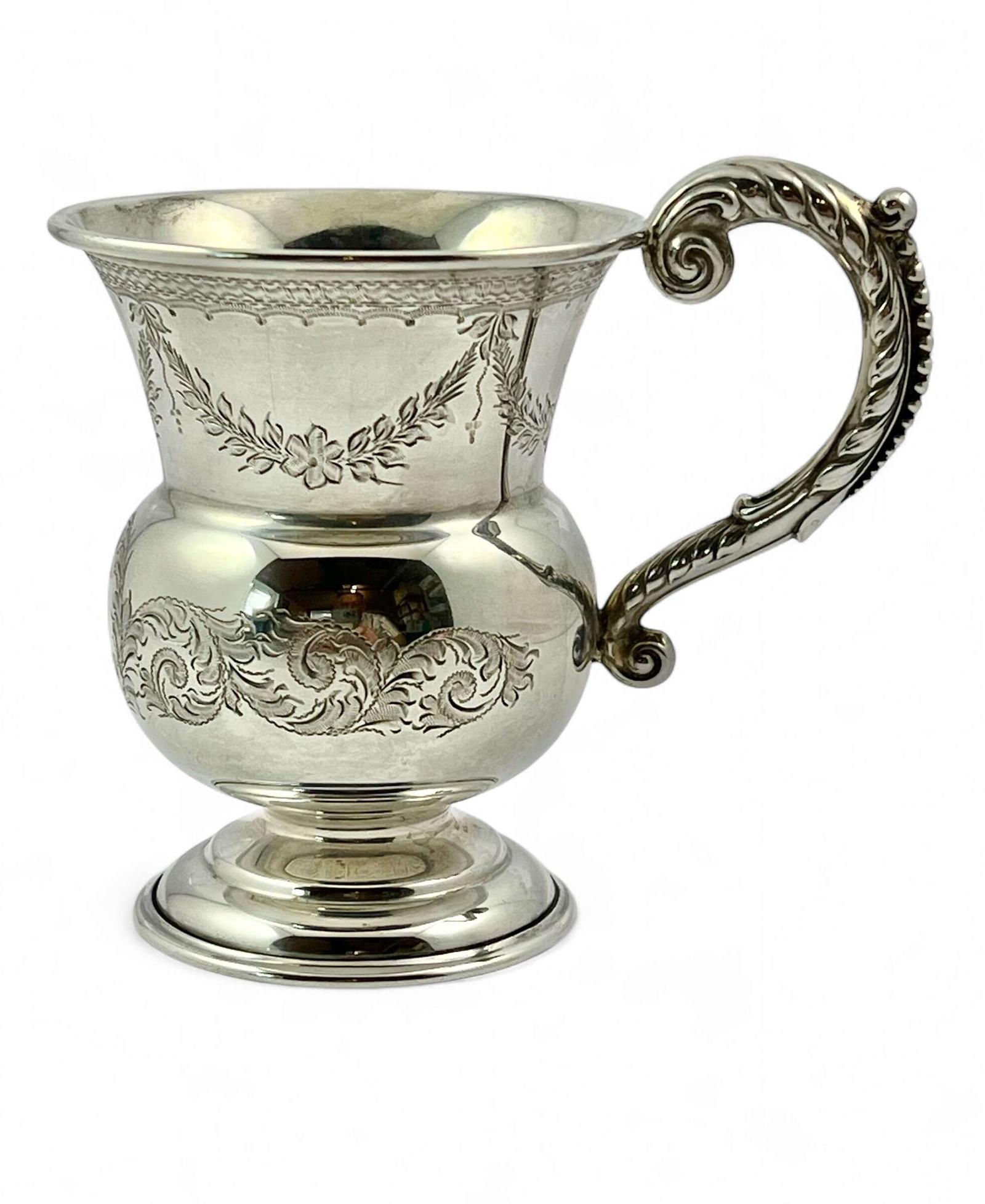 Edwardian Antique Silver Christening Cup, Birmingham 1910 (1 of 8)