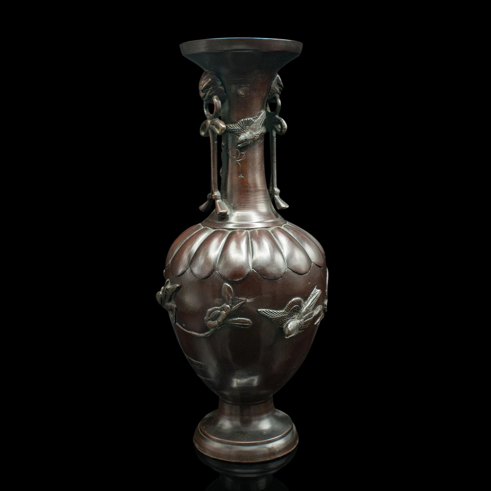Antique Decorative Stem Vase, Japanese, Bronze, Meiji Urn, Victorian, Circa 1880 (1 of 12)