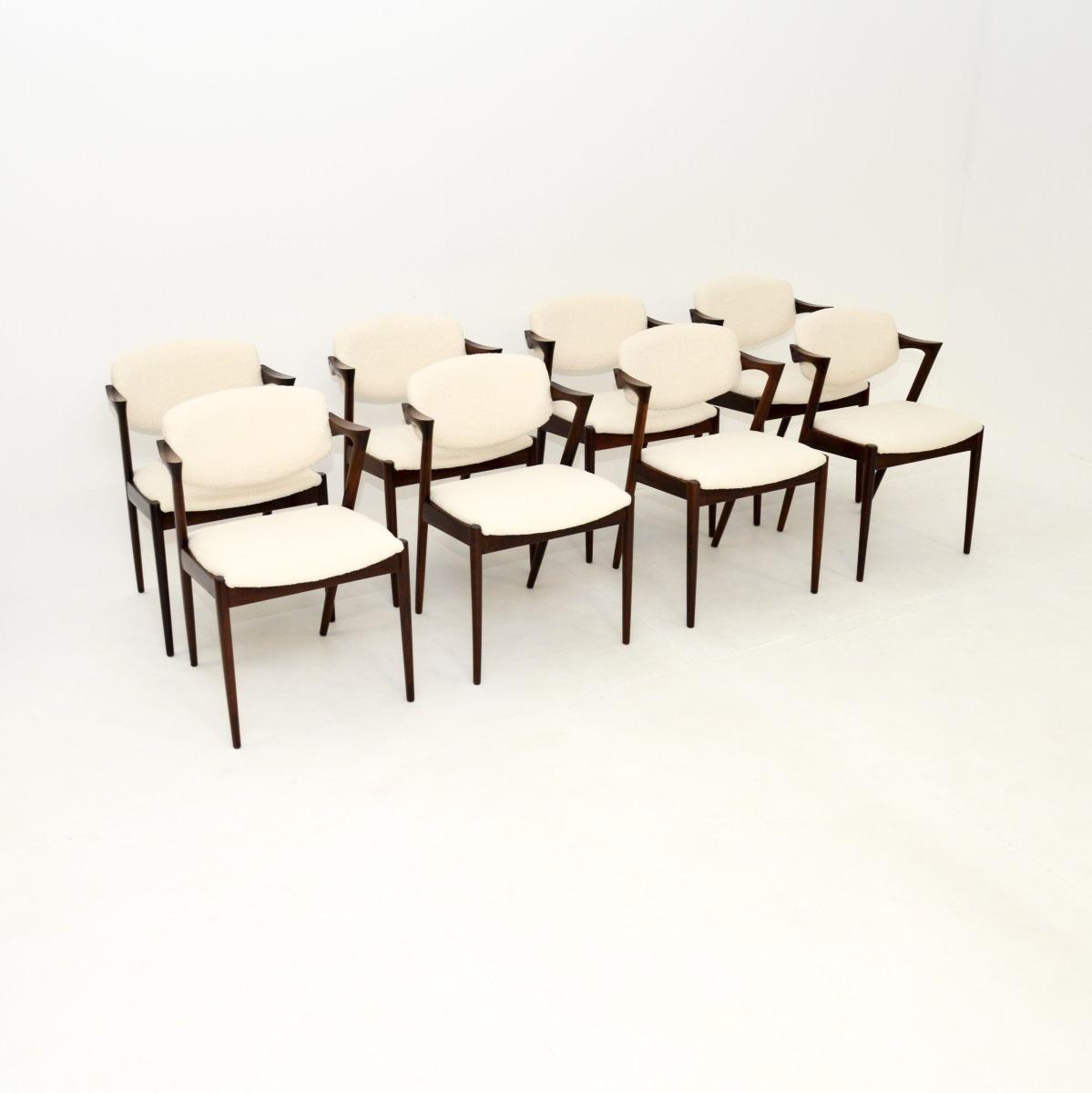 Set of Eight Danish Vintage Rosewood Model 42 Dining Chairs by Kai Kristiansen (1 of 10) Set of Eight Danish Vintage Rosewood Model 42 Dining Chairs by Kai Kristiansen (1 of 10)