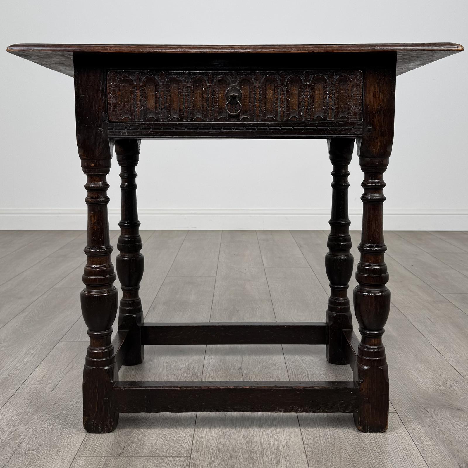 Antique 19th Century Good Quality Oak Side Table (1 of 11)