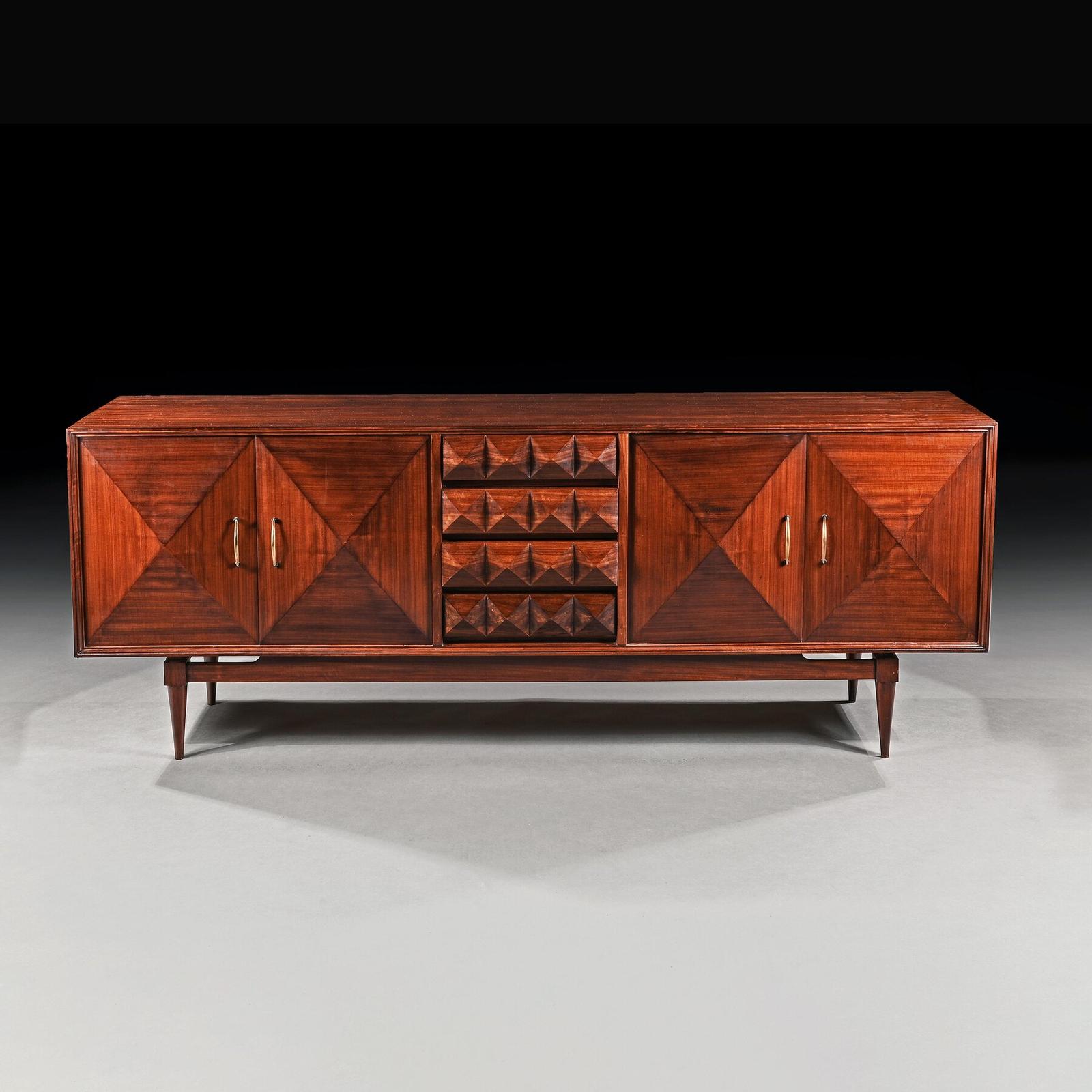 Unusual Mid Century Walnut Sideboard Enfilade 1960 in the Manner of Vladimir Kagan (1 of 9)