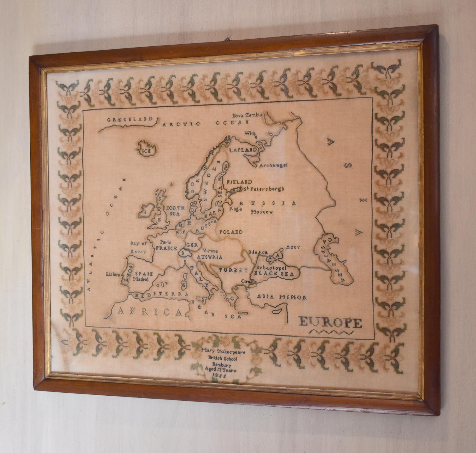 Unusual Victorian Map Sampler of Europe (1 of 5) Unusual Victorian Map Sampler of Europe (1 of 5)