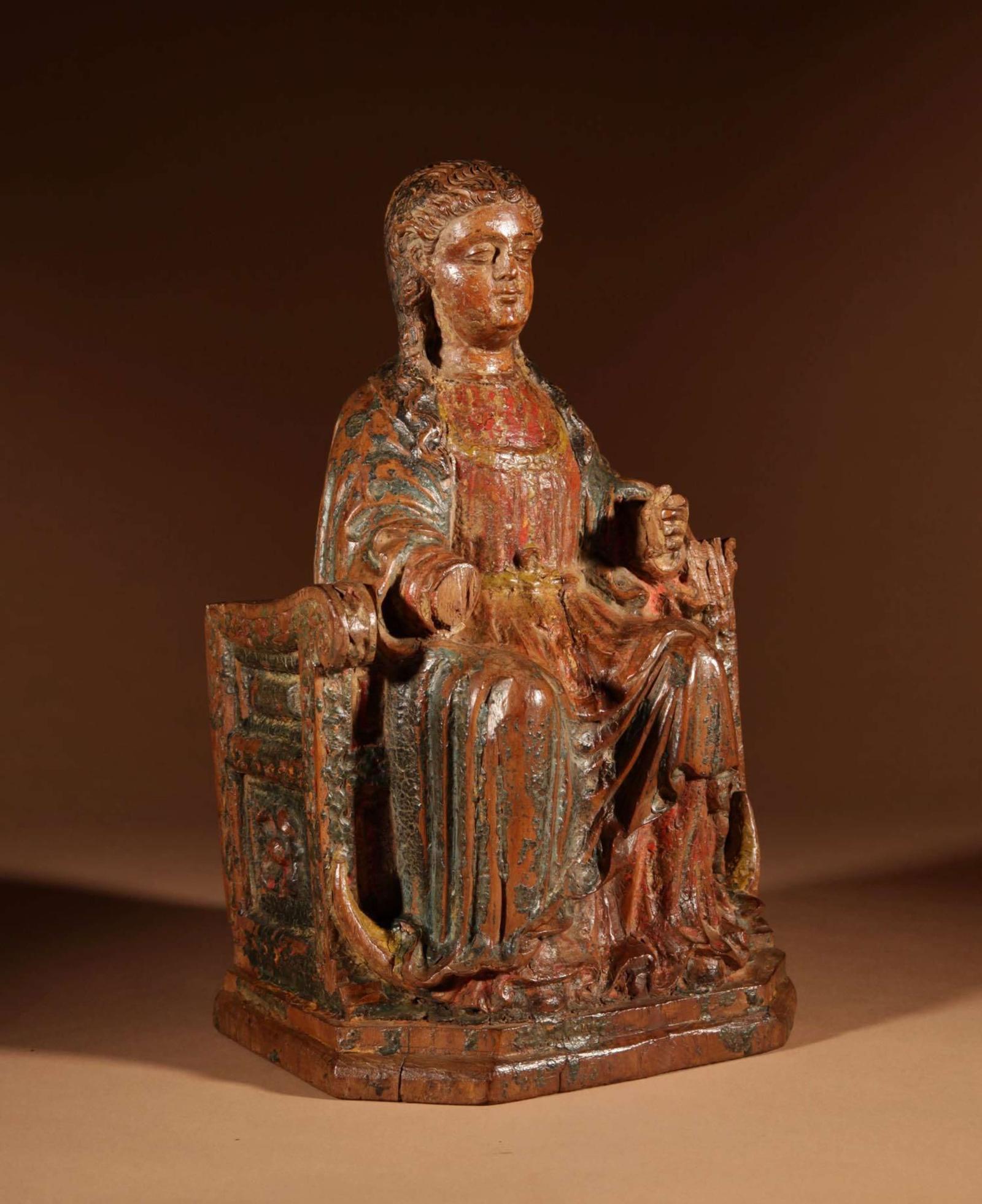 An Interesting Walnut Sculpture Of A Madonna Seated On A Throne, Circa 1570 (1 of 13) An Interesting Walnut Sculpture Of A Madonna Seated On A Throne, Circa 1570 (1 of 13)