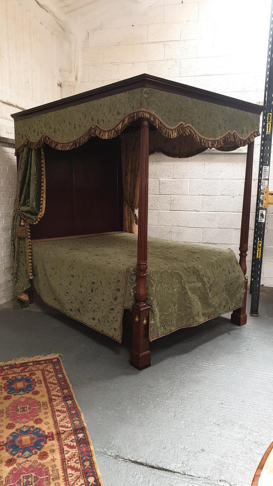 Superb William IV Mahogany Four Poster King-size Bed (1 of 1)