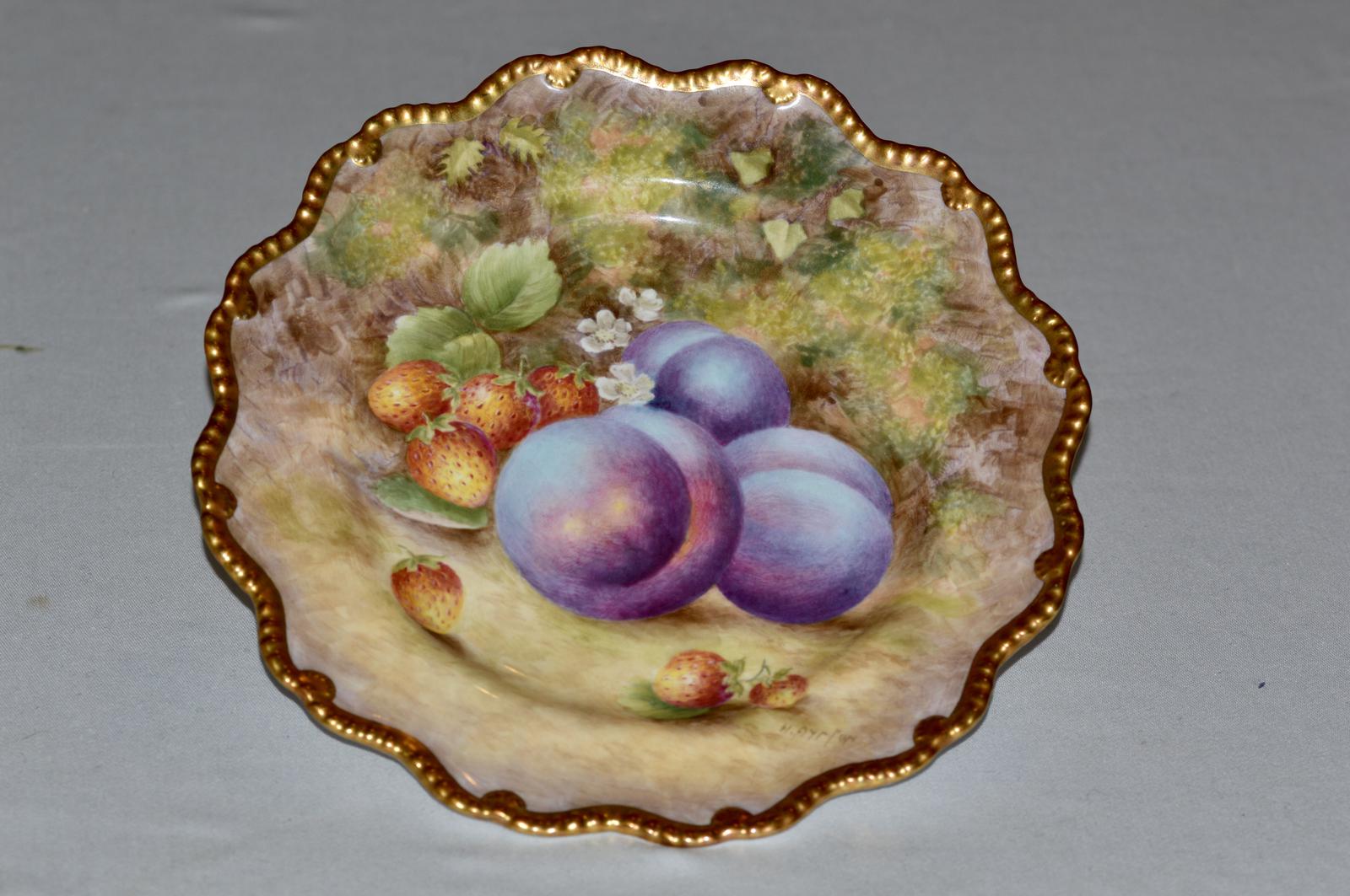 949 Royal Worcester Plate Painted with Plums & Strawberries Signed H. Ayrton (1 of 5) 949 Royal Worcester Plate Painted with Plums & Strawberries Signed H. Ayrton (1 of 5)