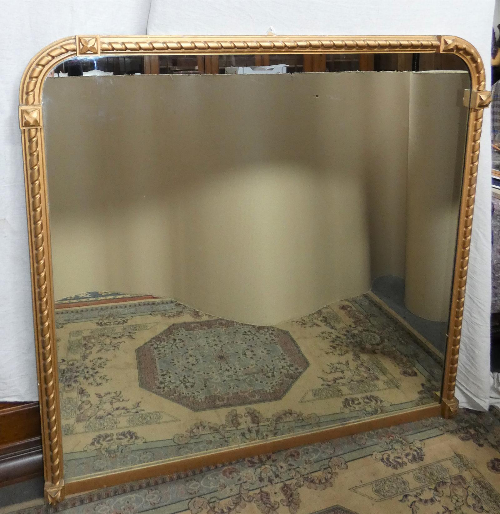 Large Victorian Overmantle Mirror (1 of 6)