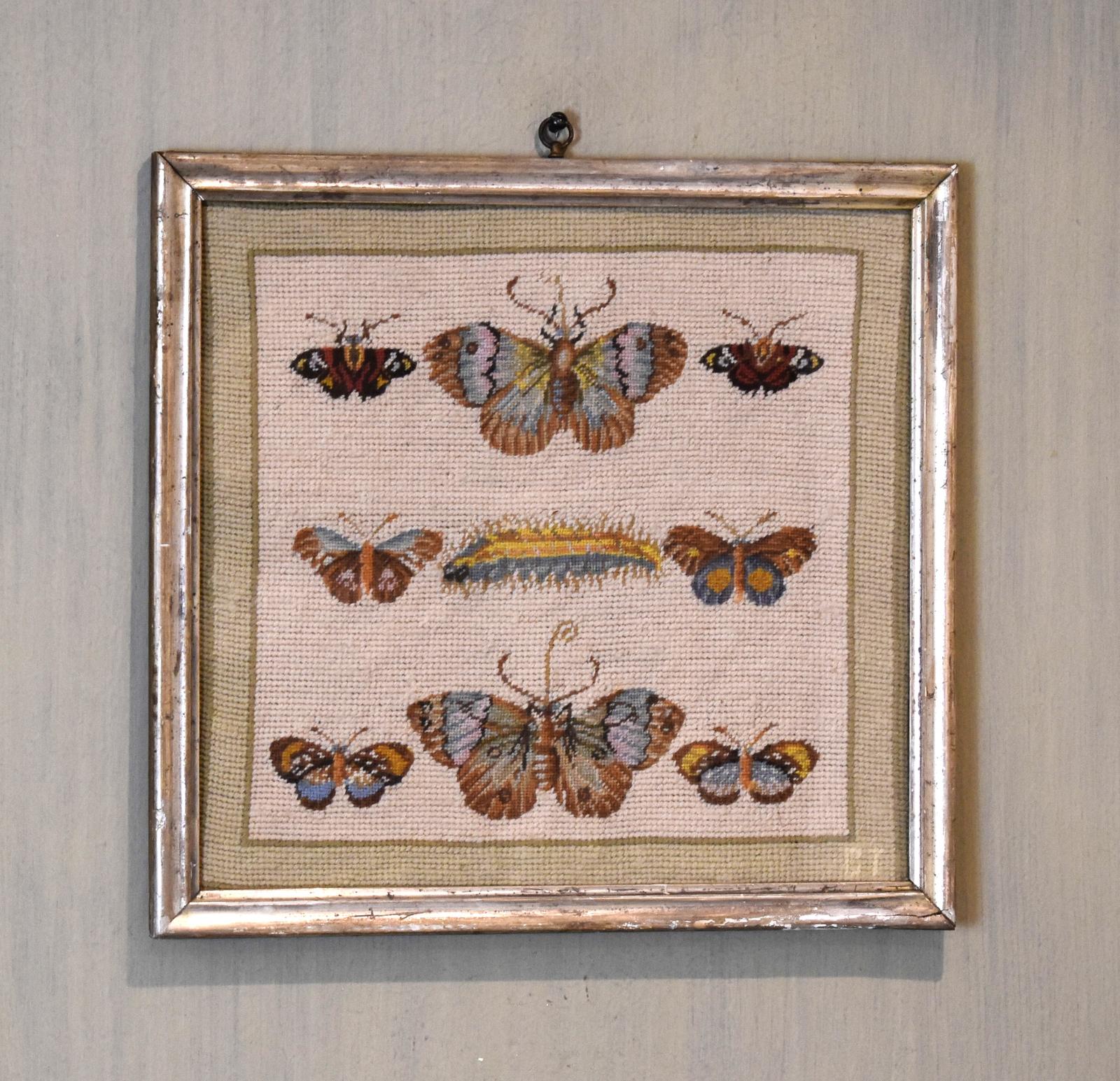 Unusual Victorian Needlework of Butterflies (1 of 6) Unusual Victorian Needlework of Butterflies (1 of 6)