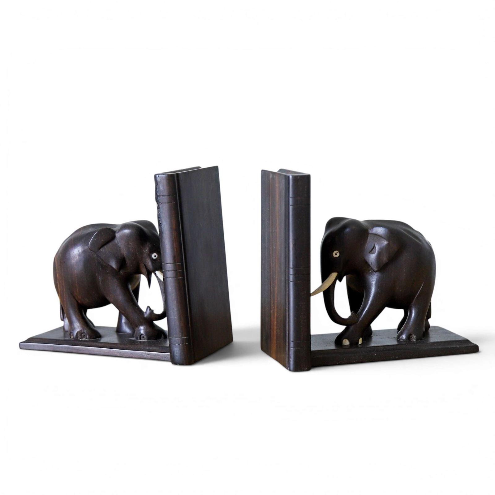 Pair of Vintage Carved Elephant Bookends (1 of 7) Pair of Vintage Carved Elephant Bookends (1 of 7)