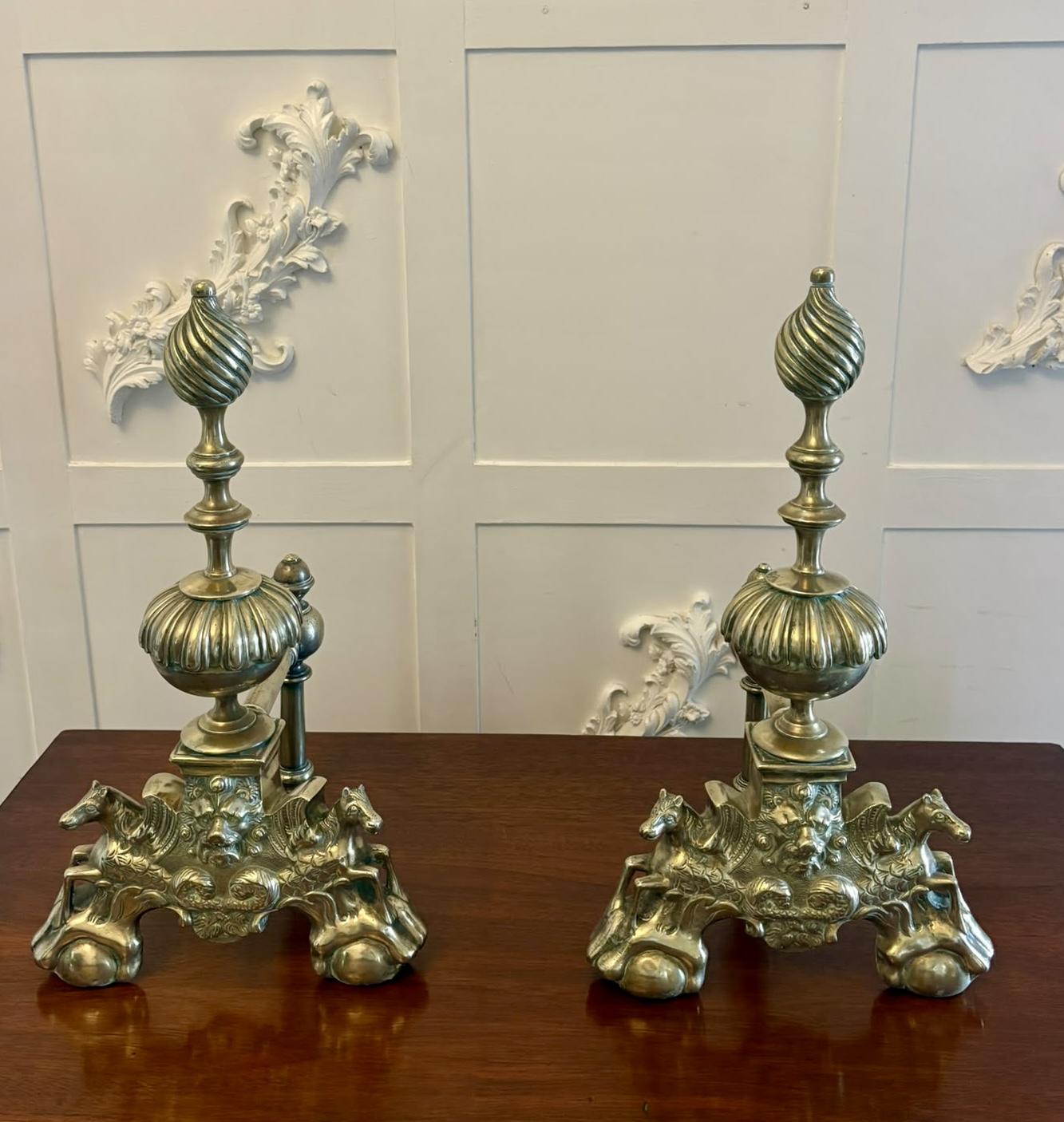 Brass Andirons / Fire Dogs - main image