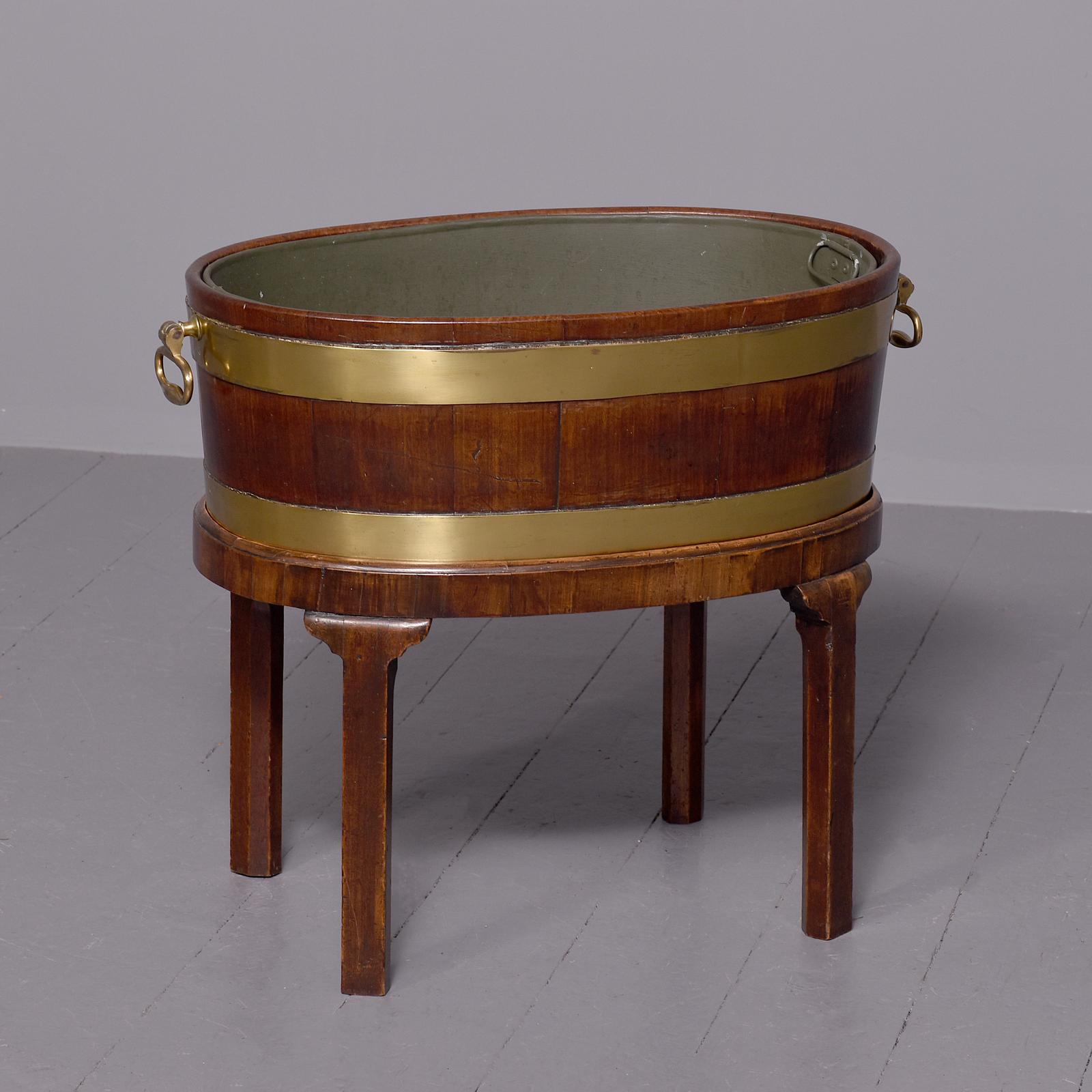 George 3rd Brass-Bound Mahogany Open Wine Cooler in Original Condition (1 of 8)