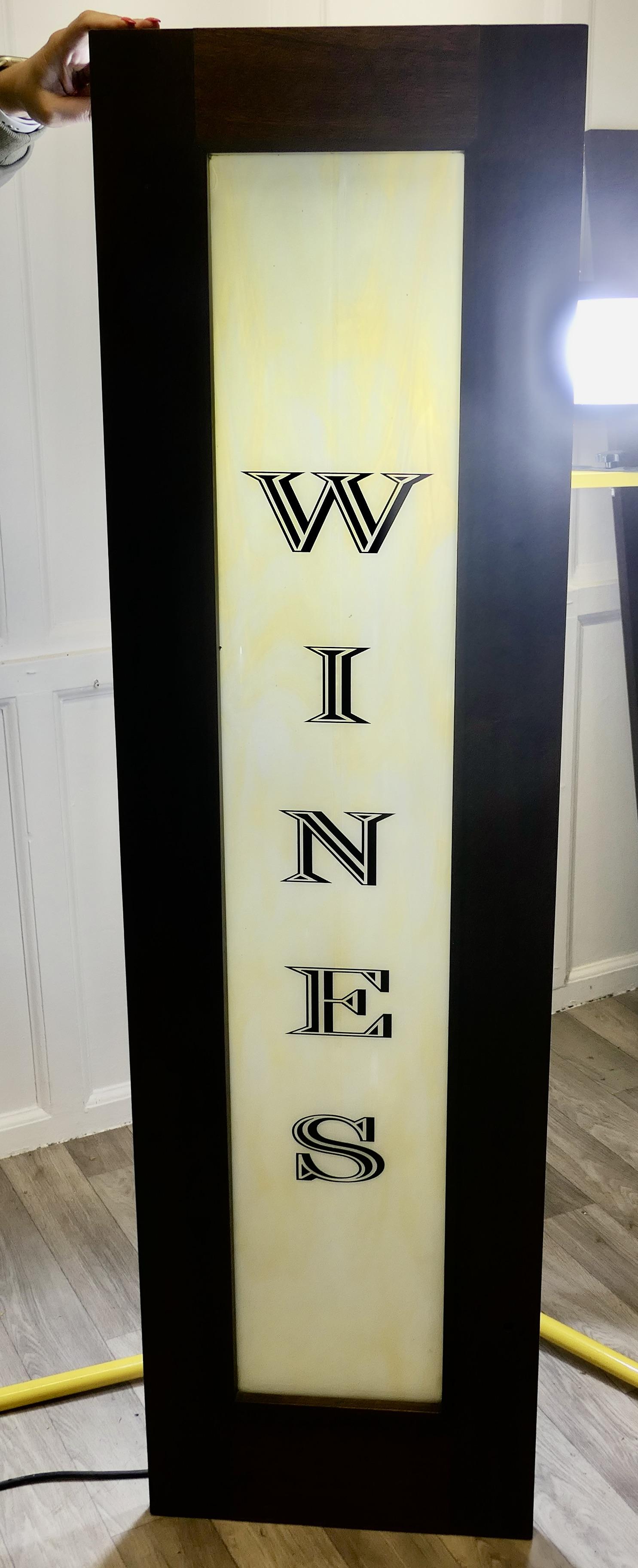 Full Length Opaline Glass Bar Sign - Wines (1 of 7)