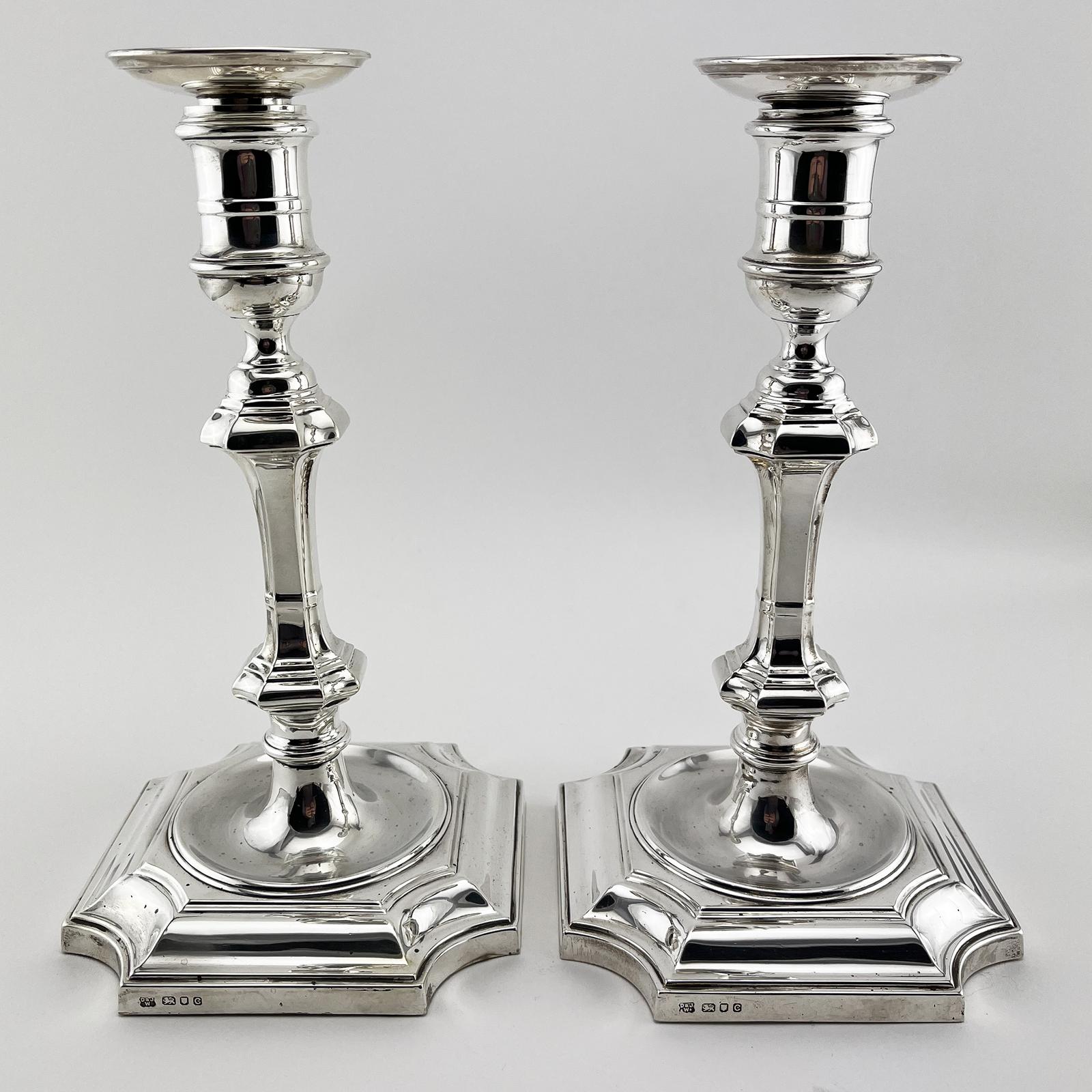 Pair of George II Style Sterling Silver Candlesticks (1 of 8)