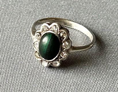 Vintage Silver & Banded Agate Ring (1 of 4)