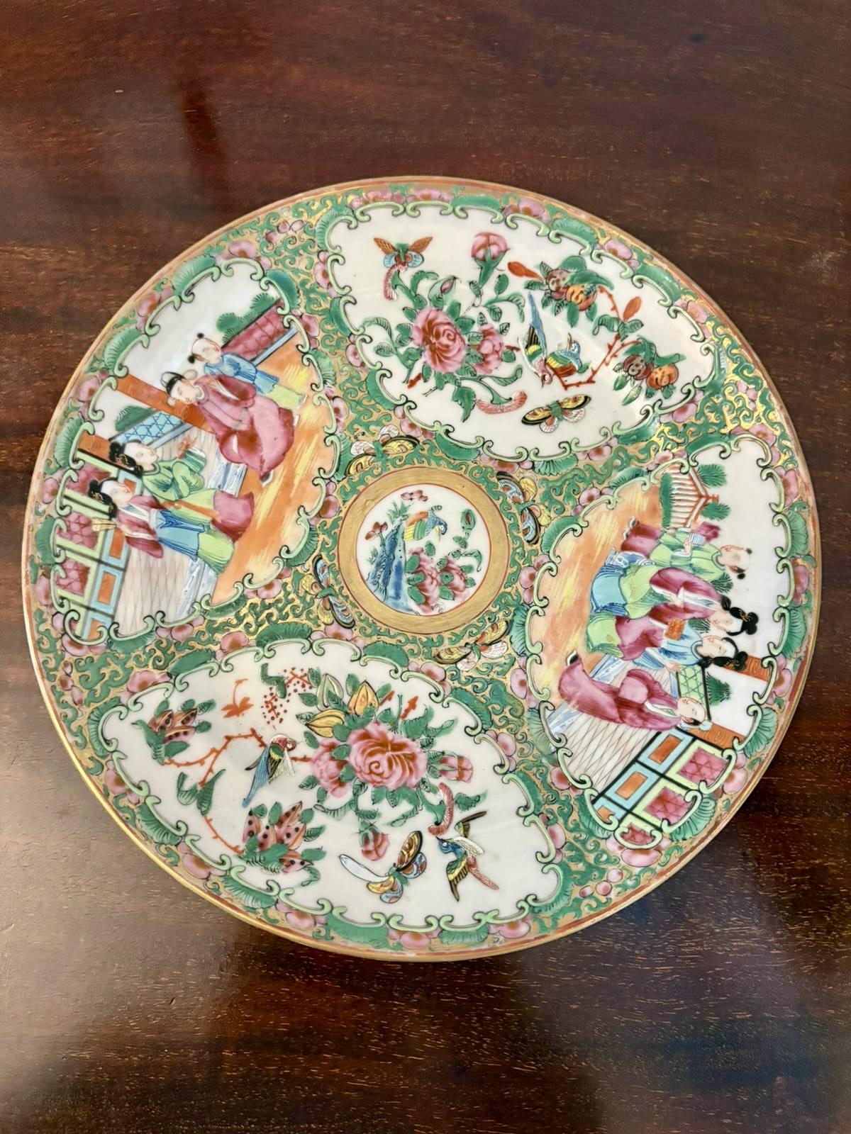 Antique Chinese Canton Rose Medallion Plate (1 of 7)