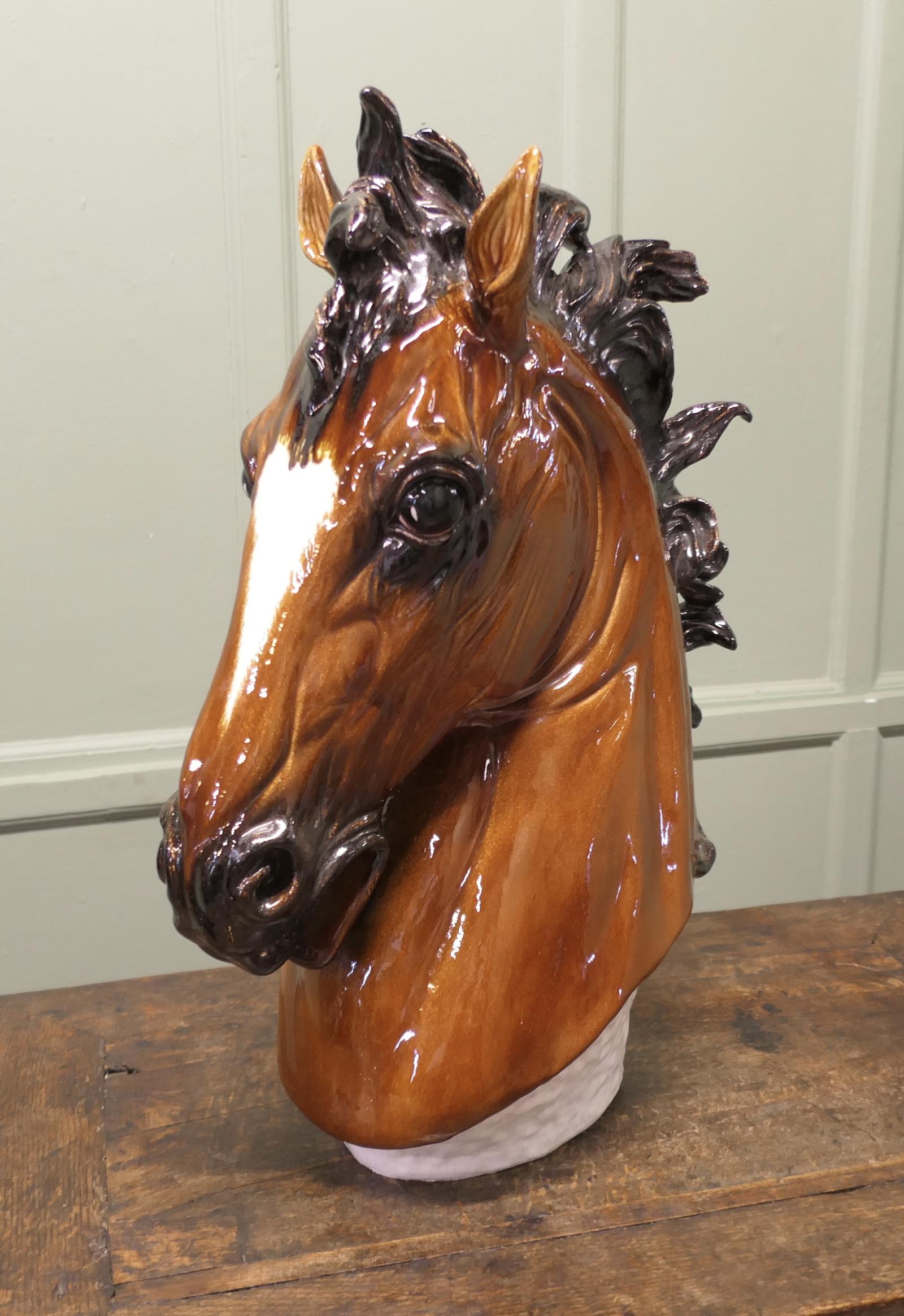 Life Size Italian Ceramic Hand Made Horse Head (1 of 6)