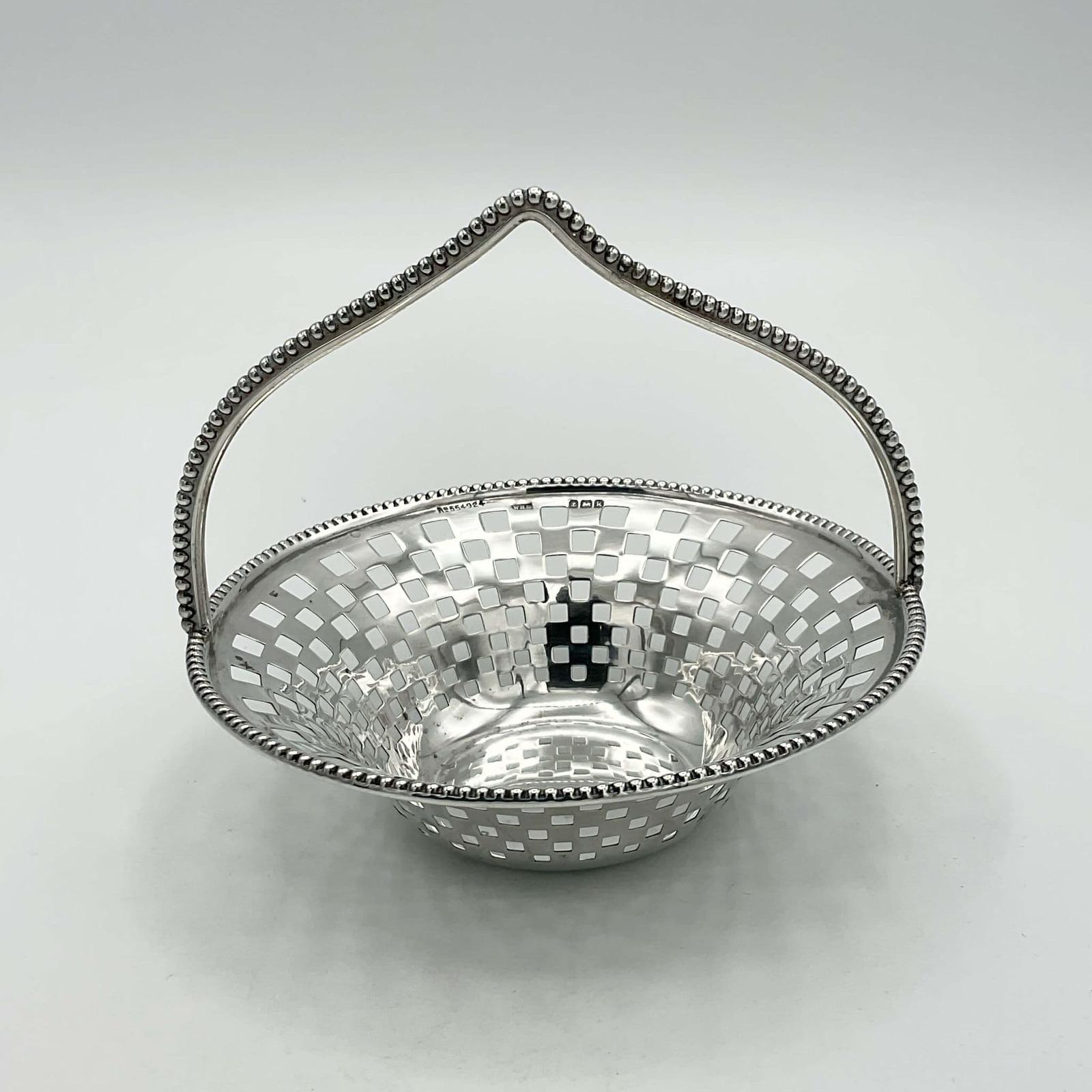 Antique 1909 Small Sterling Silver Basket (1 of 6)
