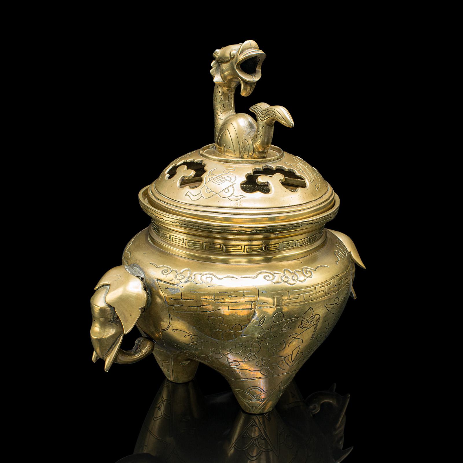 Antique Decorative Censer, Chinese, Brass, Incense Burner, Qing c.1900 (1 of 10)