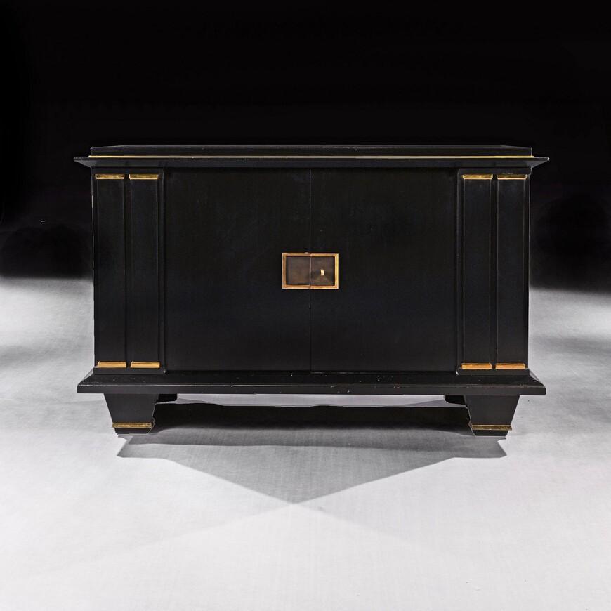 Jacques Adnet French Art Deco Ebonised Enfilade Sideboard with Gilt Bronze Mounts (1 of 7) Jacques Adnet French Art Deco Ebonised Enfilade Sideboard with Gilt Bronze Mounts (1 of 7)