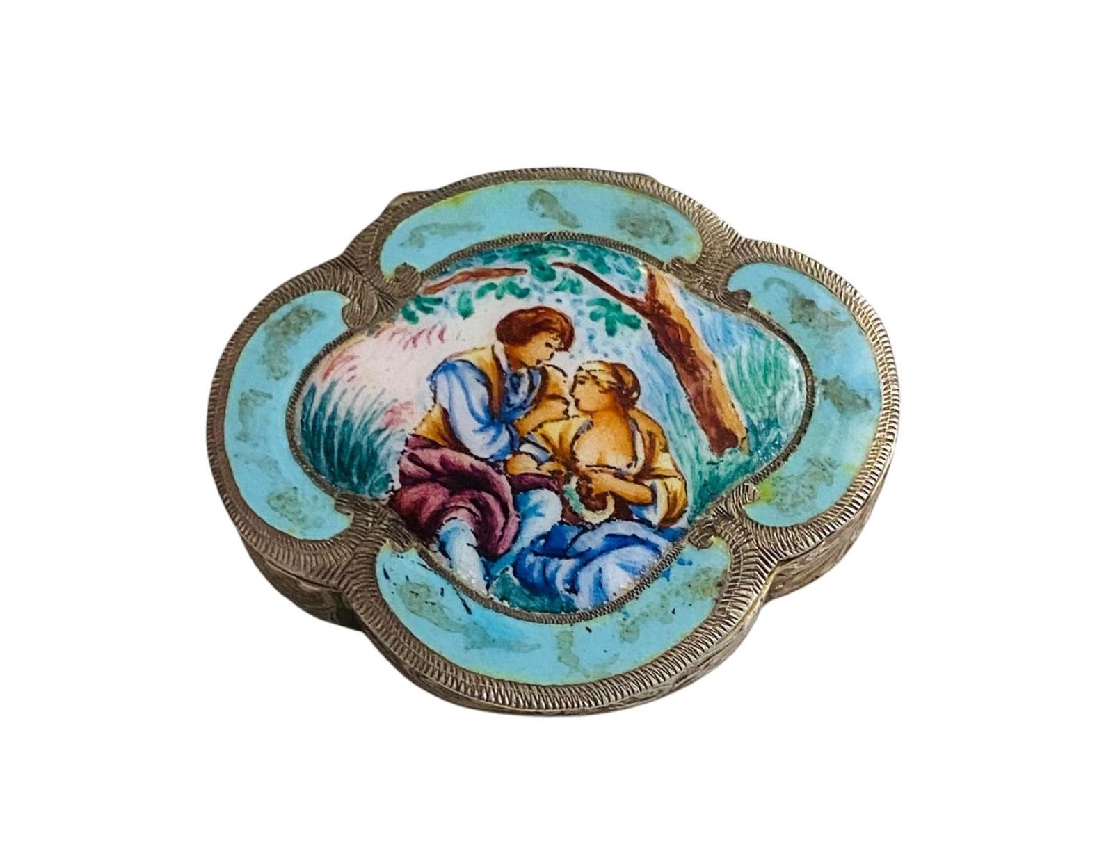 Art Deco Vintage Pill Pot / Miniature Powder Compact Italian Enamel c.1940 (1 of 7) Art Deco Vintage Pill Pot / Miniature Powder Compact Italian Enamel c.1940 (1 of 7)