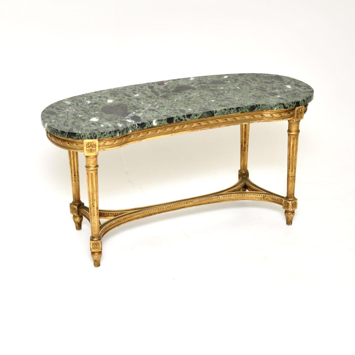 Antique French Giltwood Marble Top Coffee Table (1 of 12)