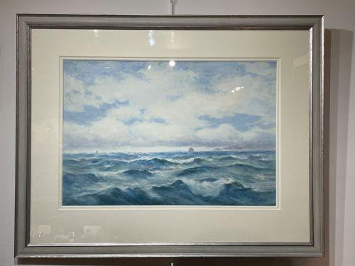 James Aitken Large Marine Watercolour with Paddle Steamer (1 of 6)