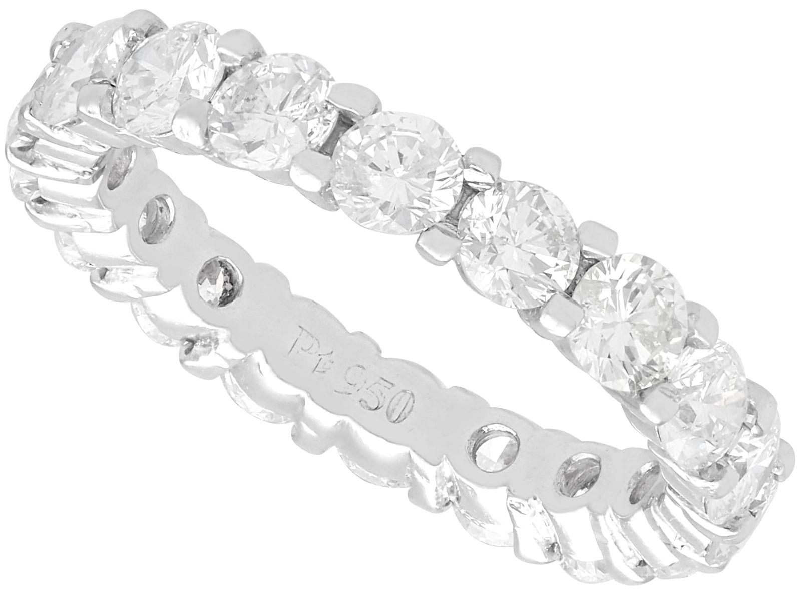 Vintage 3.15ct Diamond & Platinum Full Eternity Ring c.1960 (1 of 10)