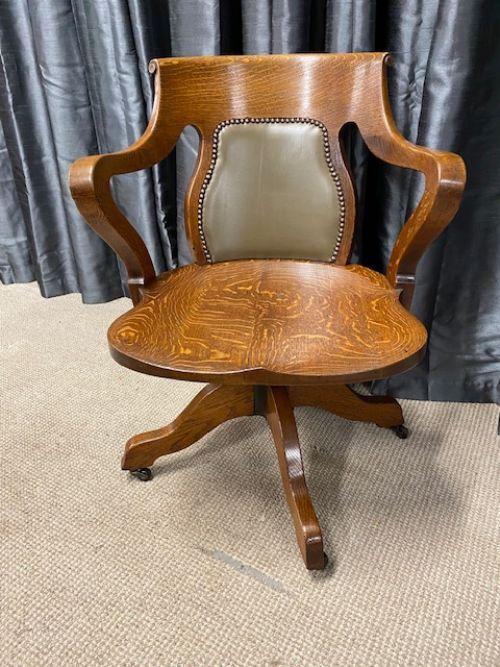 Antique Oak Desk Chair (1 of 8)