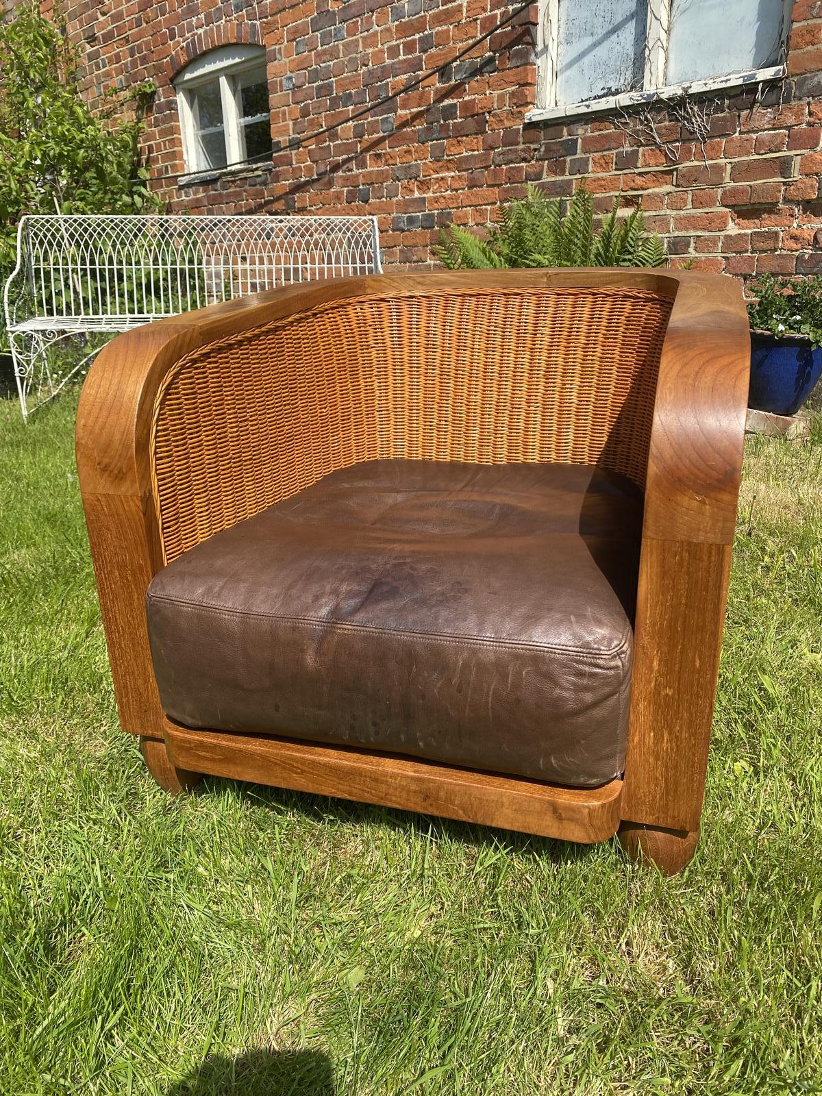 Cane & Leather Armchair (1 of 6) Cane & Leather Armchair (1 of 6)