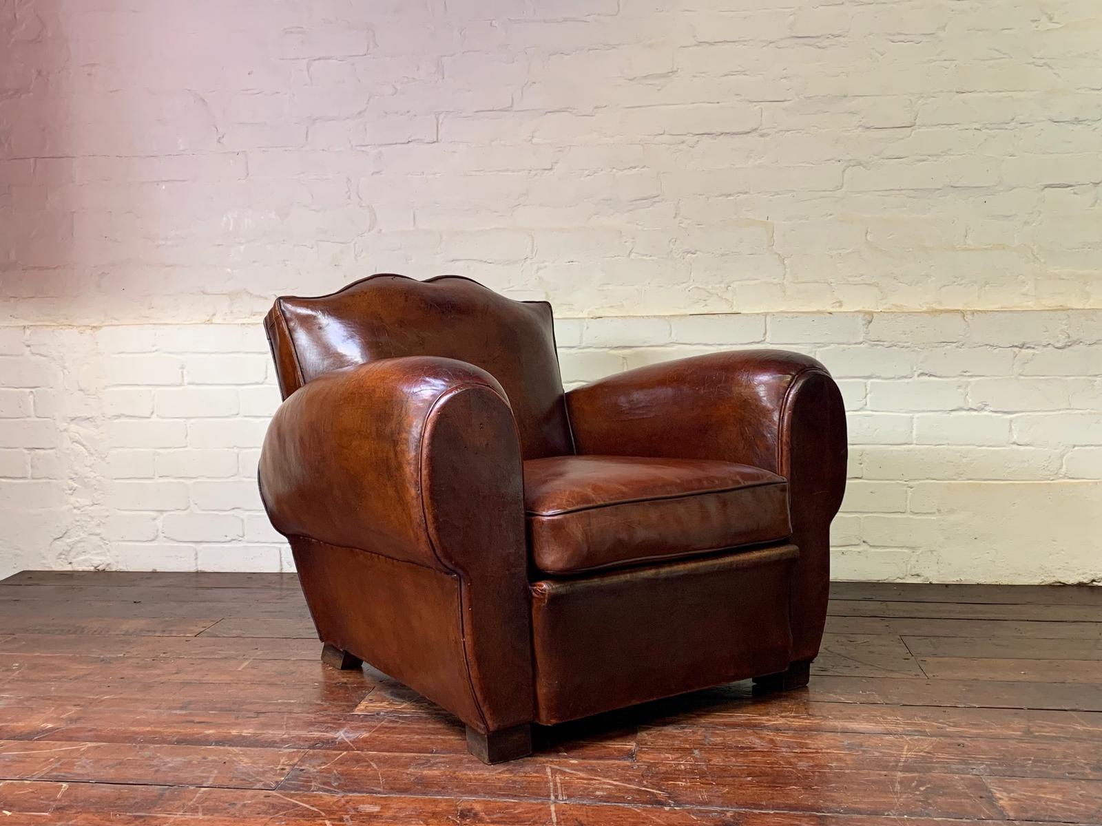 An Iconic French Leather Club Chair, Havana ‘moustache’ Model with Cuban Cigar Arms, C1940’s (1 of 13) An Iconic French Leather Club Chair, Havana ‘moustache’ Model with Cuban Cigar Arms, C1940’s (1 of 13)
