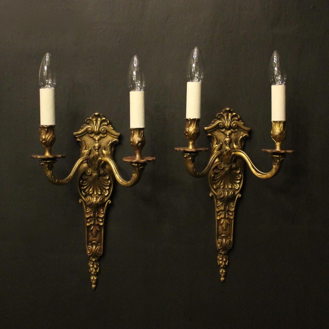 French Pair Of Bronze Antique Wall Sconces (1 of 10)