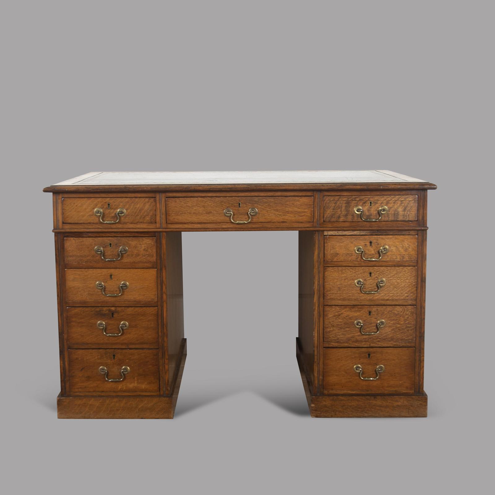 19th Century Twin Pedestal Desk (1 of 4) 19th Century Twin Pedestal Desk (1 of 4)