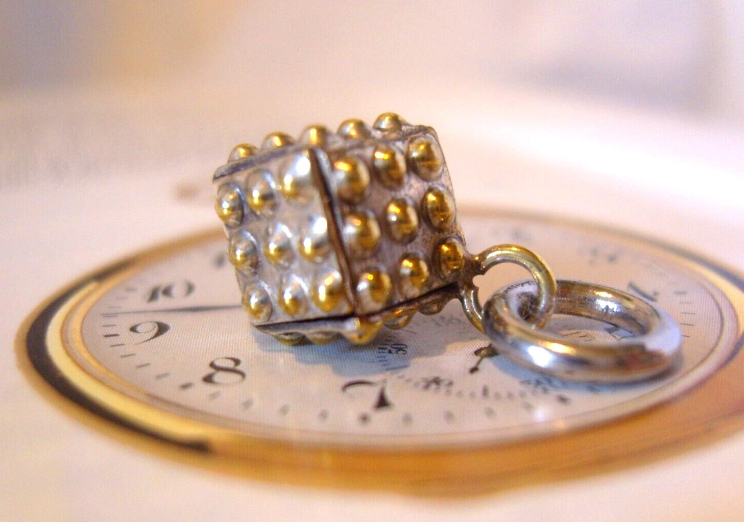 Victorian Fob 1890s Arts & Crafts Pocket Watch Chain Cube Fob (1 of 8)