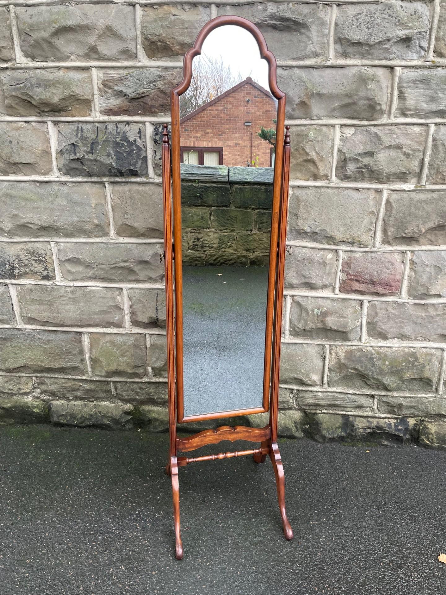 Antique Walnut Cheval Dressing Mirror (1 of 9)