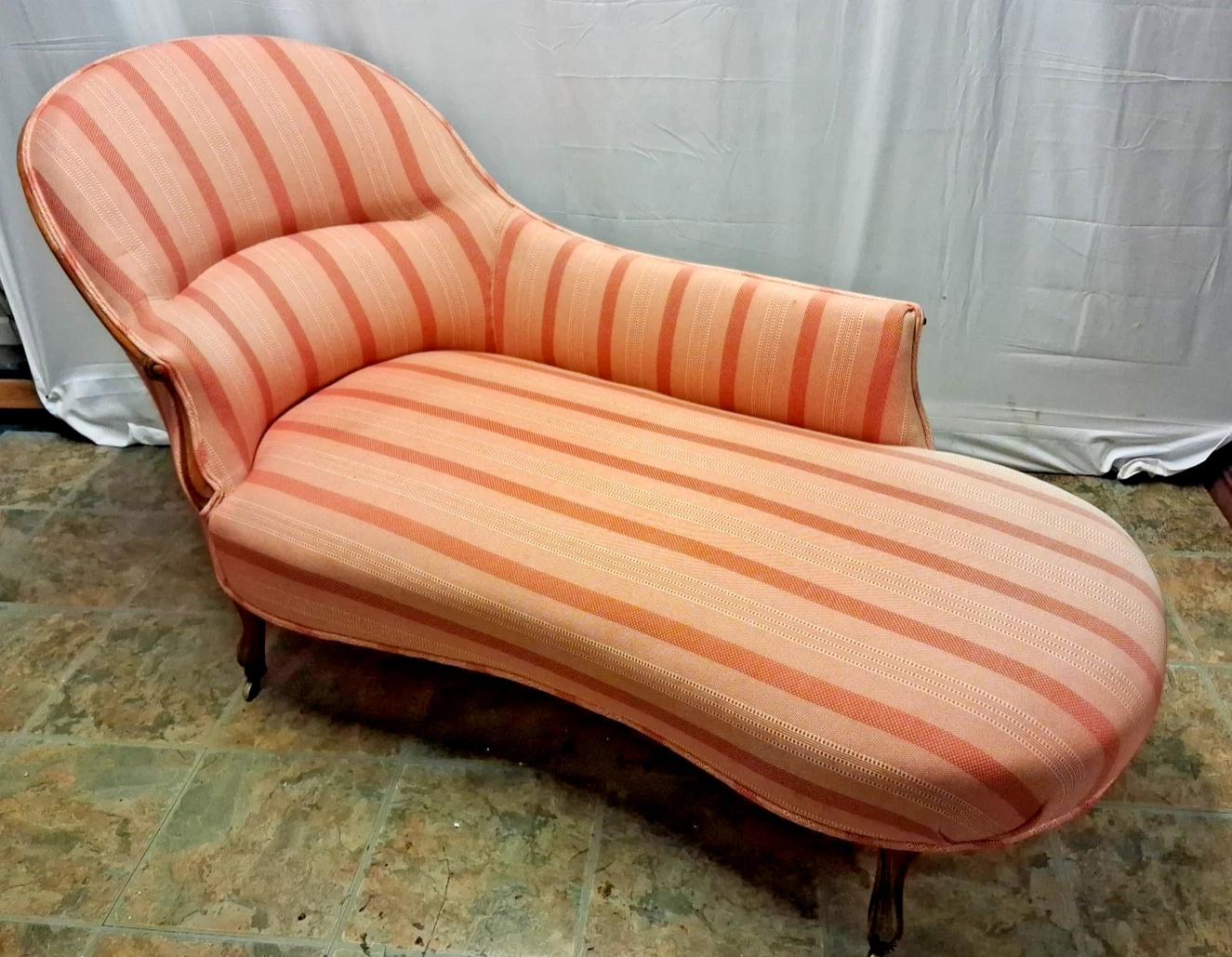 Antique Upholstered Chaise Longue (1 of 6)