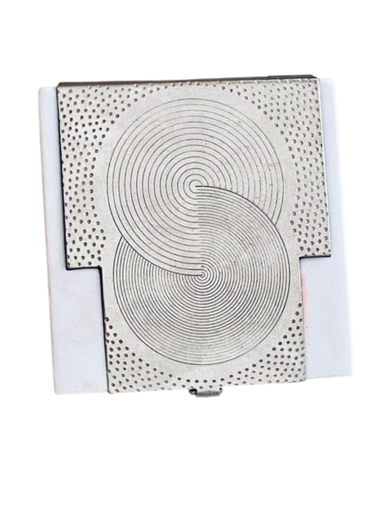 Powder & Rouge Compact Vanity Case Richard Hudnut Bakelite Skyscraper Unused Art Deco Circa 1930 Rare (1 of 8)