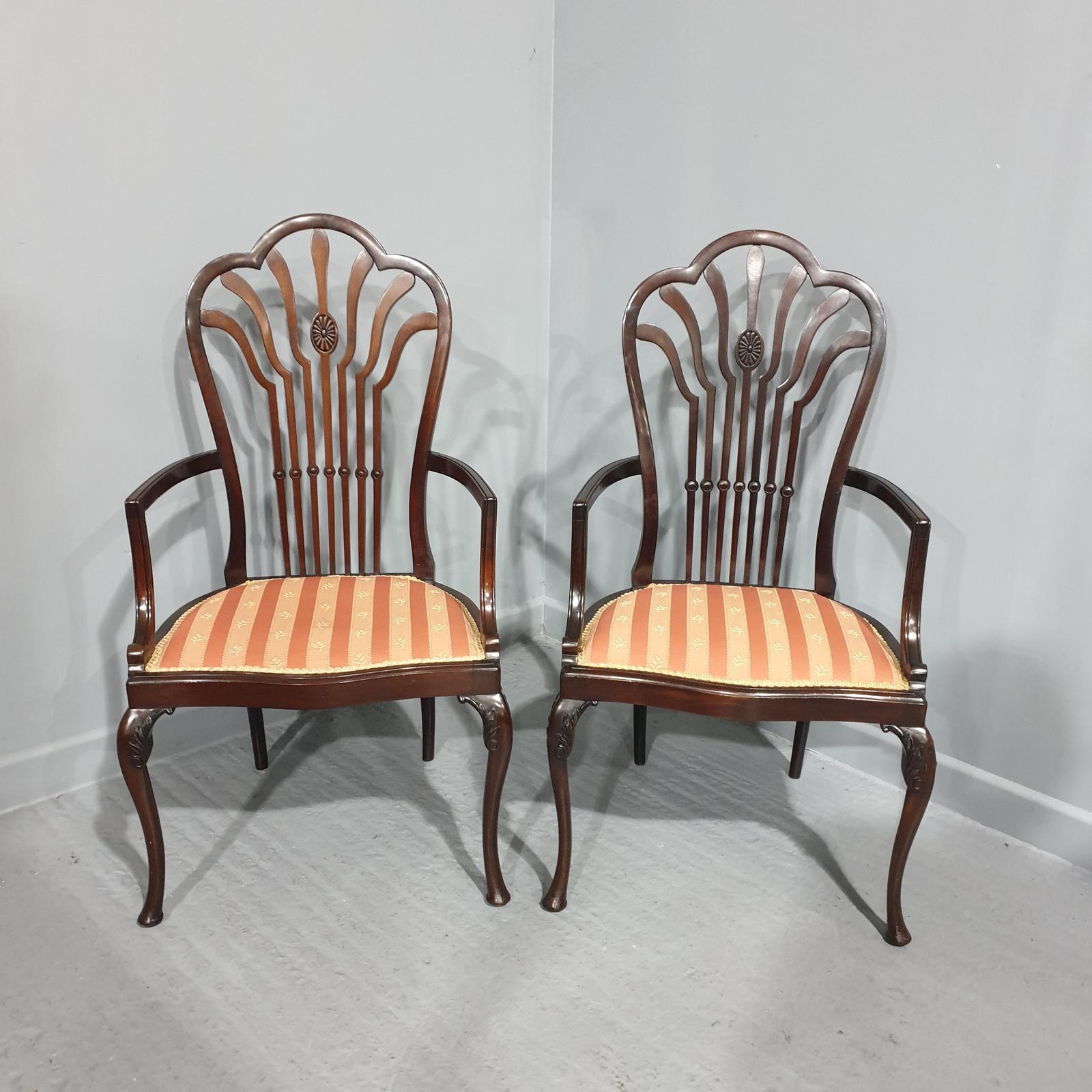 Very Nice Pair Mahogany Elbow Chairs (1 of 11) Very Nice Pair Mahogany Elbow Chairs (1 of 11)