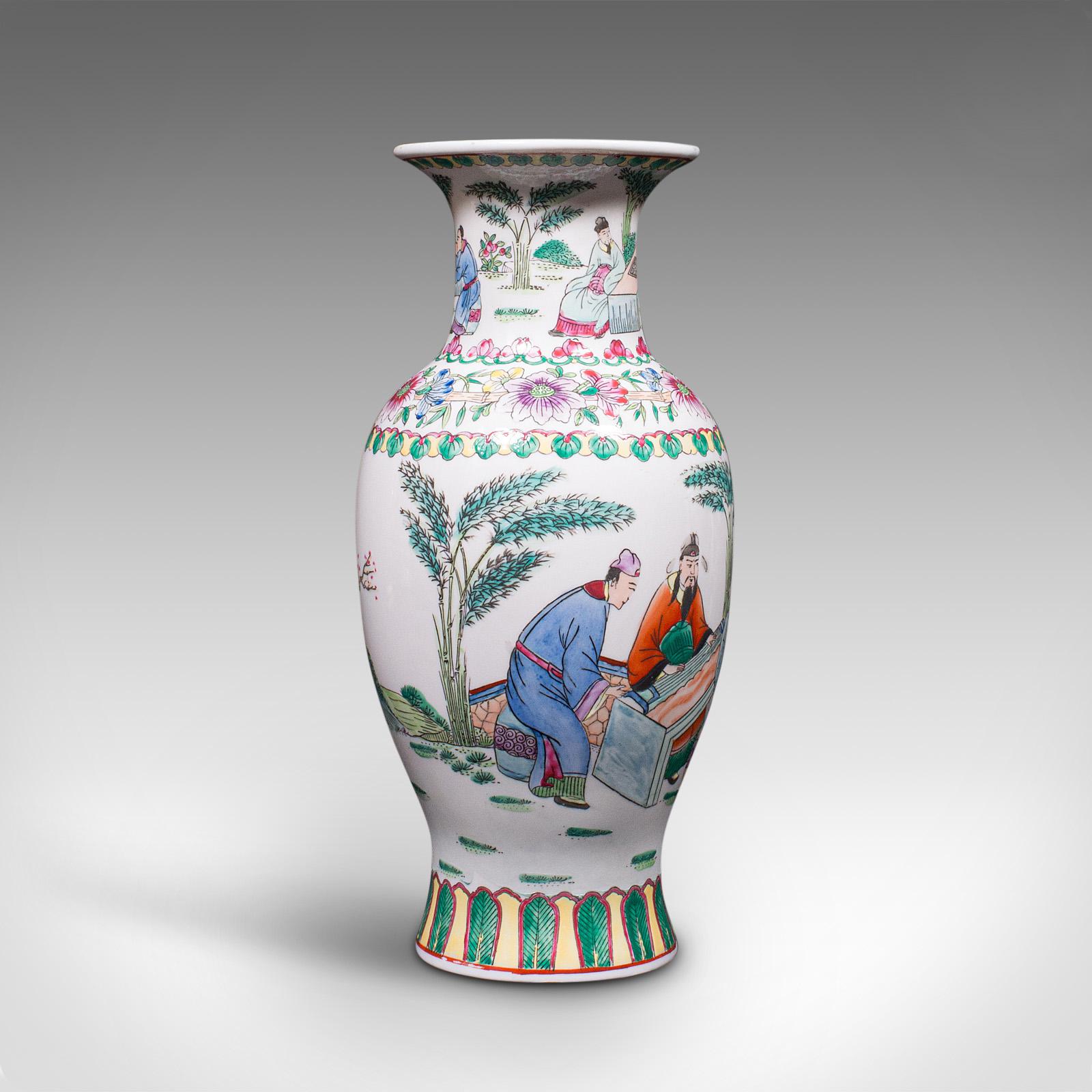 Antique Posy Vase, Chinese, Ceramic, Baluster, Hand Painted, Victorian c.1900 (1 of 12)
