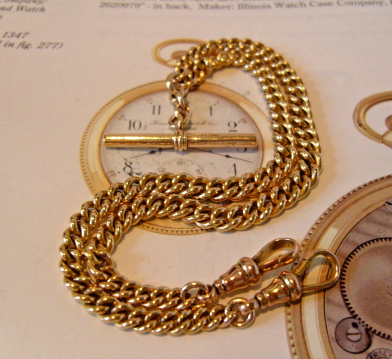 Victorian Pocket Watch Chain 9ct Rose Rolled Gold 1890s Double Albert & T Bar (1 of 14) Victorian Pocket Watch Chain 9ct Rose Rolled Gold 1890s Double Albert & T Bar (1 of 14)