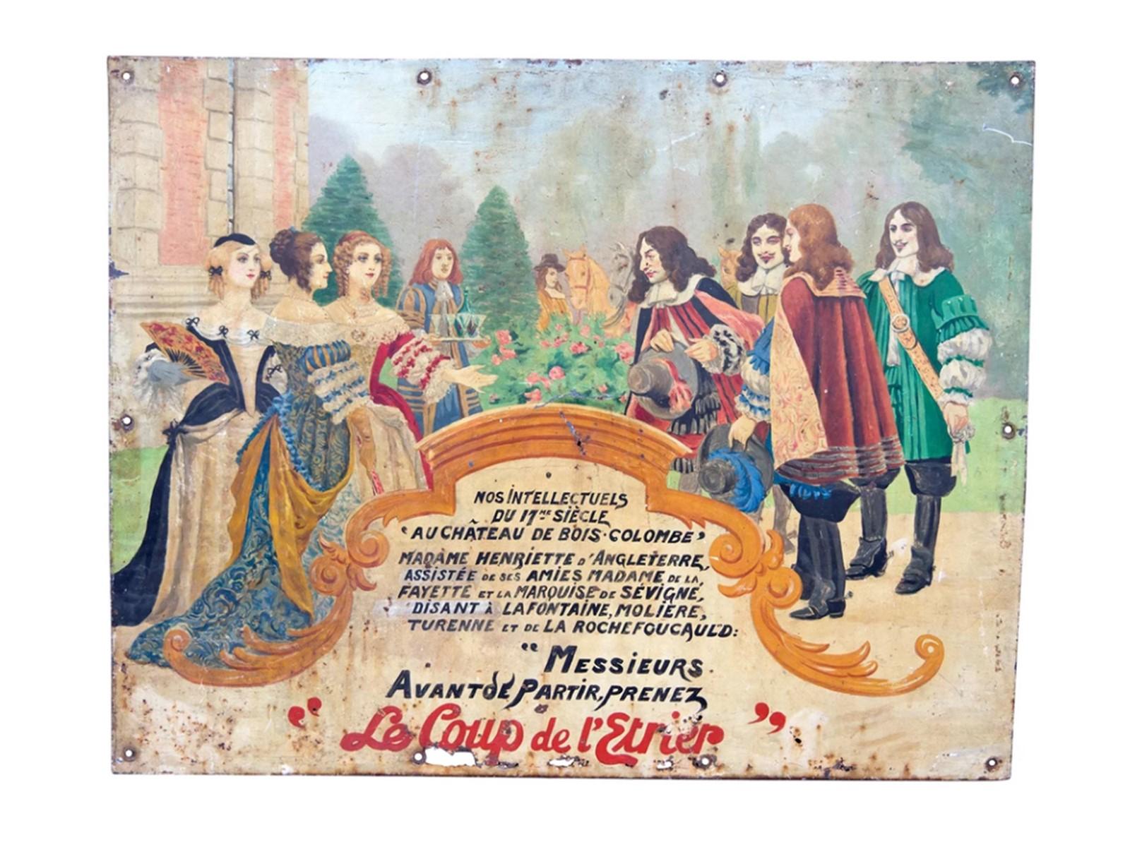 Hand Painted Antique Advertising Sign From France (1 of 6) Hand Painted Antique Advertising Sign From France (1 of 6)