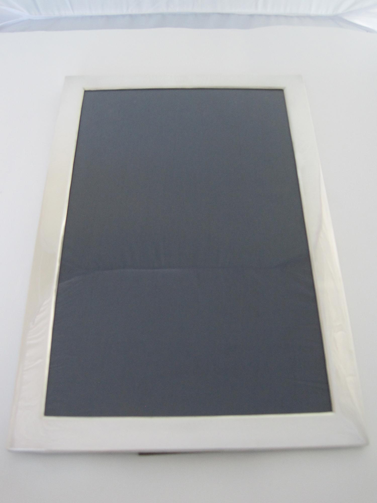 Large Rectangular Silver Photo Frame with Oak Easel Back (1 of 8) Large Rectangular Silver Photo Frame with Oak Easel Back (1 of 8)