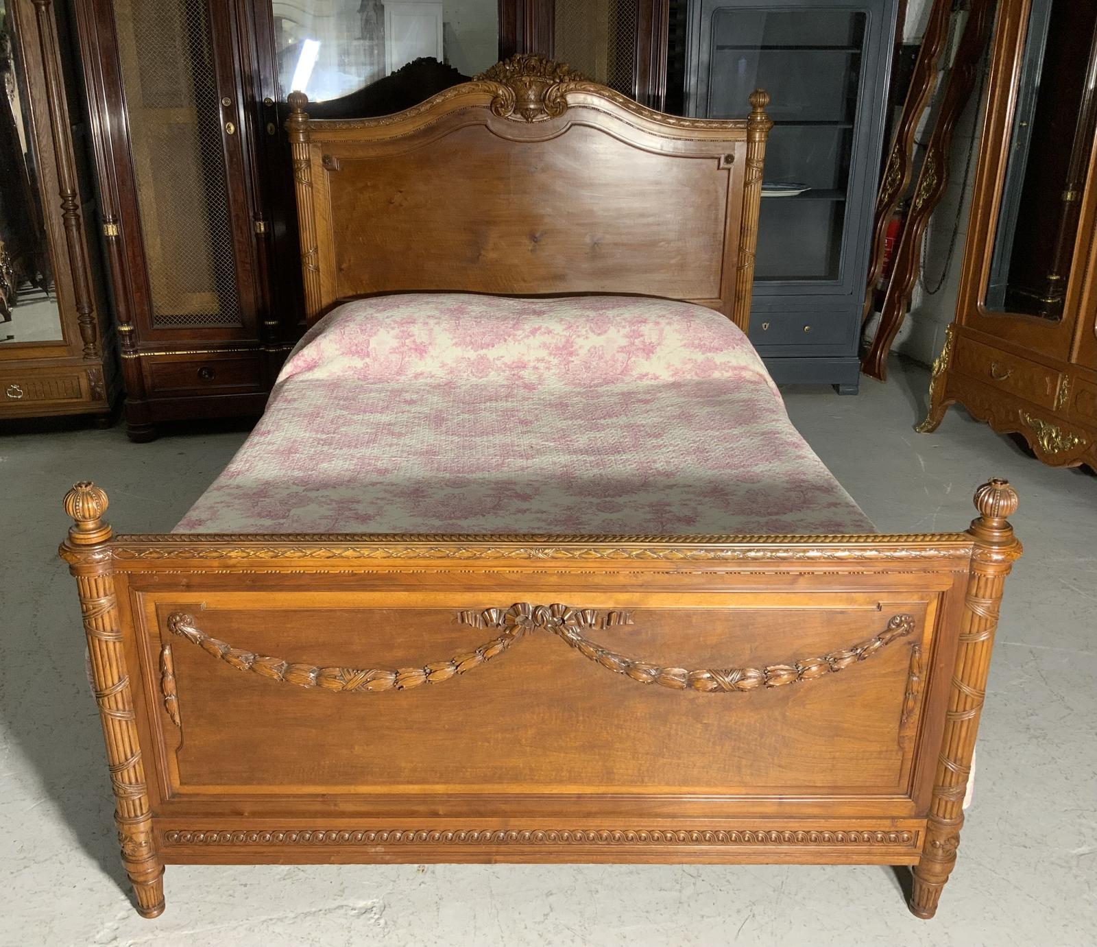 Carved Mahogany French King Size Bed (1 of 13)