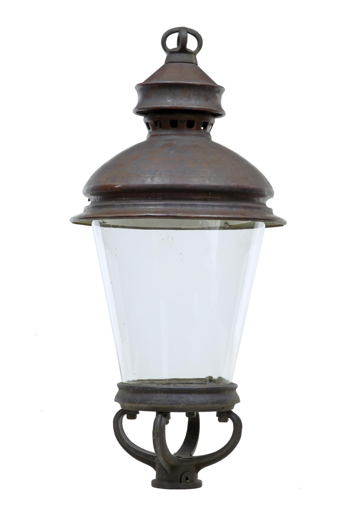 19th Century French Large Copper & Glass Lantern (1 of 8) 19th Century French Large Copper & Glass Lantern (1 of 8)