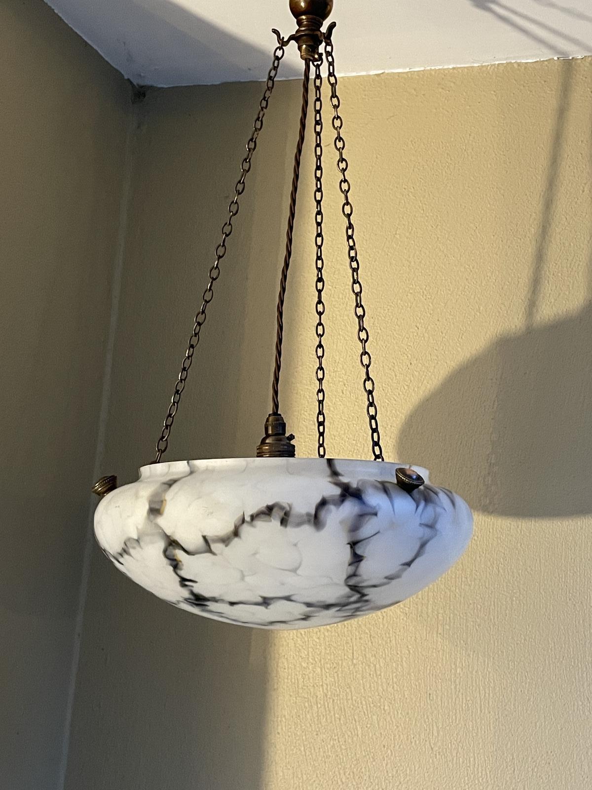 Quality Ceiling Light Plafonnier, Marbled Glass (1 of 5)