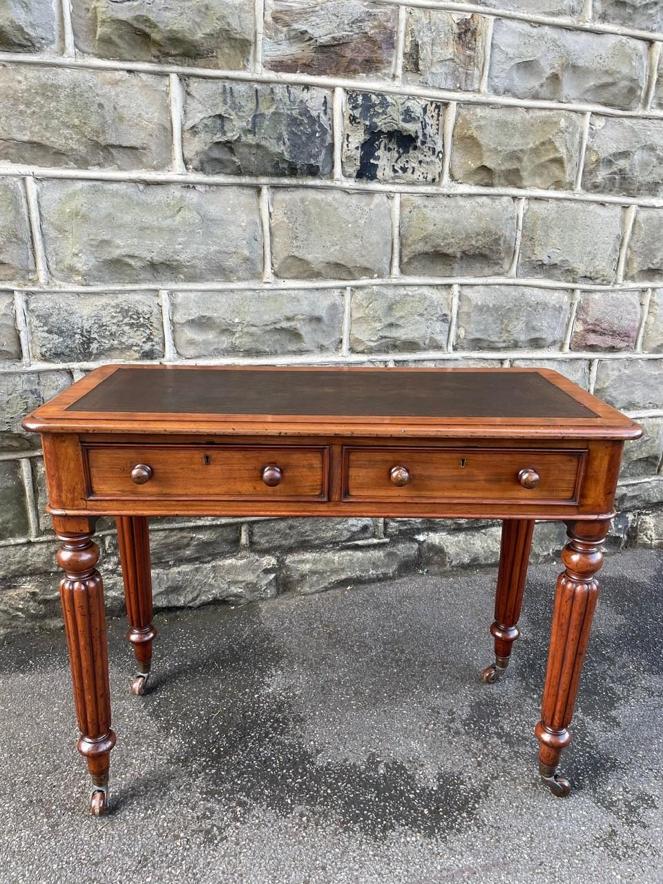 Antique Mahogany 2 Draw Writing Table Desk Manner of Gillows (1 of 14)