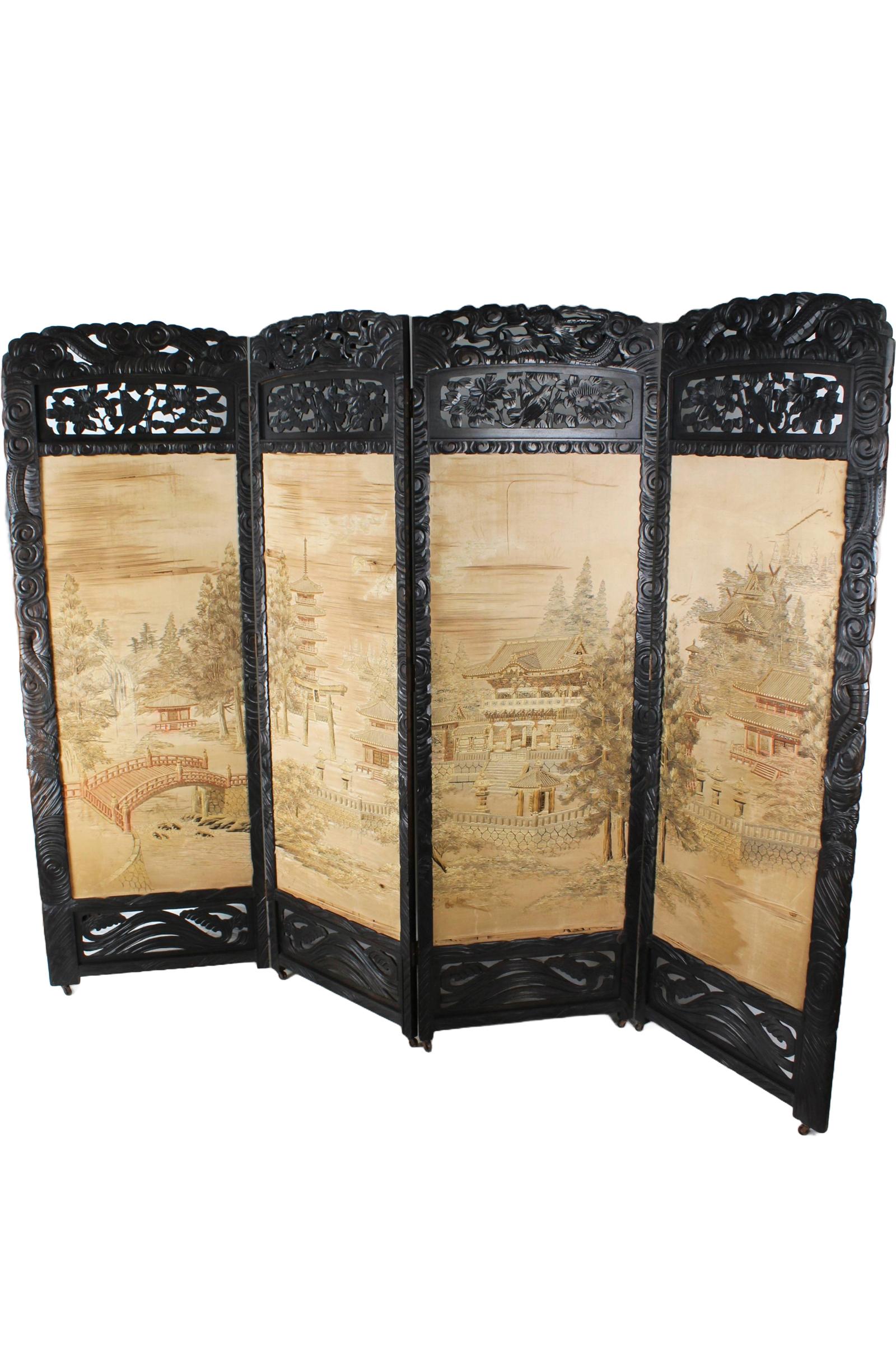 Large Antique Japanese Folding Privacy Screen / Room Divider (1 of 17) Large Antique Japanese Folding Privacy Screen / Room Divider (1 of 17)