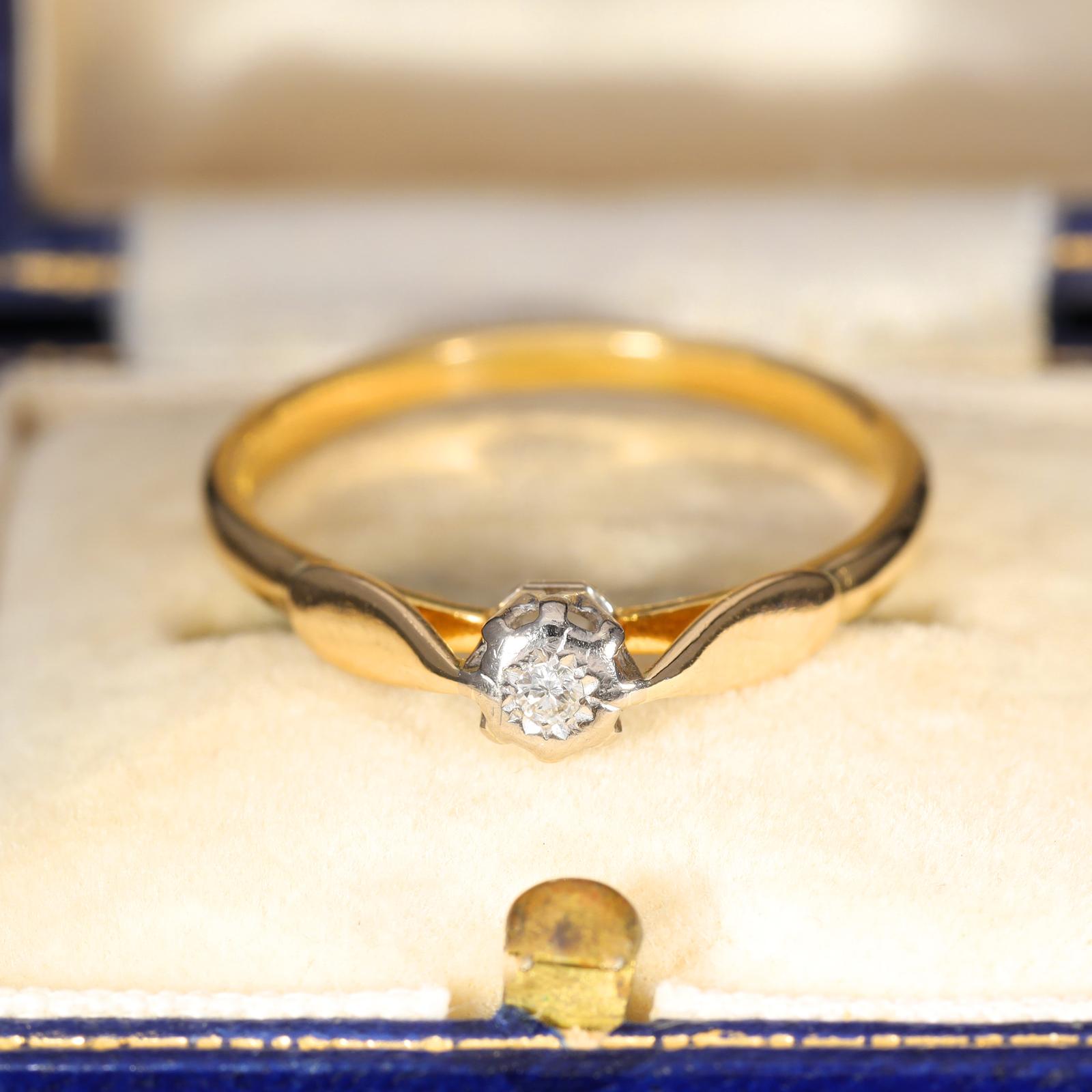 The Vintage 1977 Solitaire Rubover Set Diamond Ring (1 of 8)