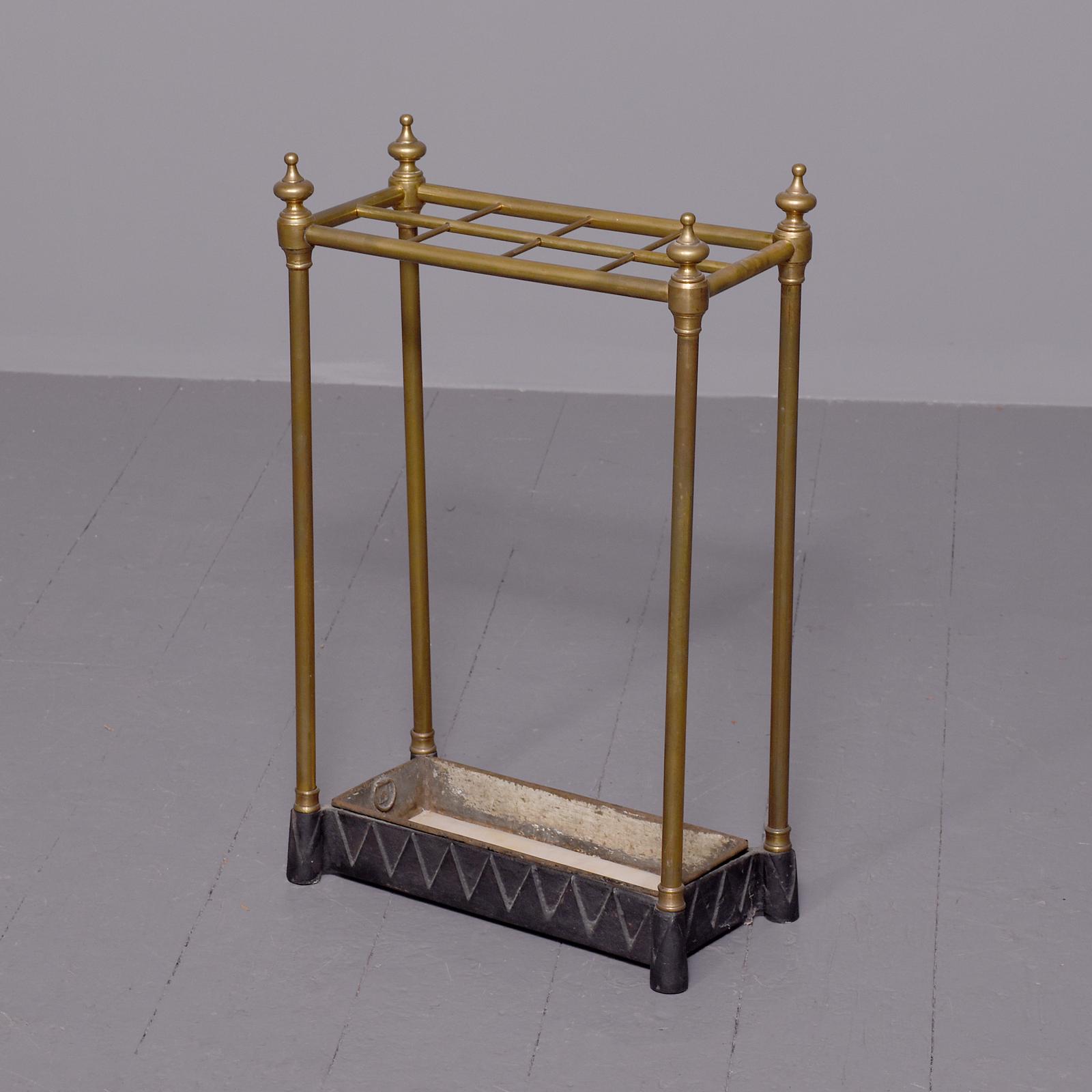 Victorian Brass & Cast Iron Stick Stand (1 of 6)