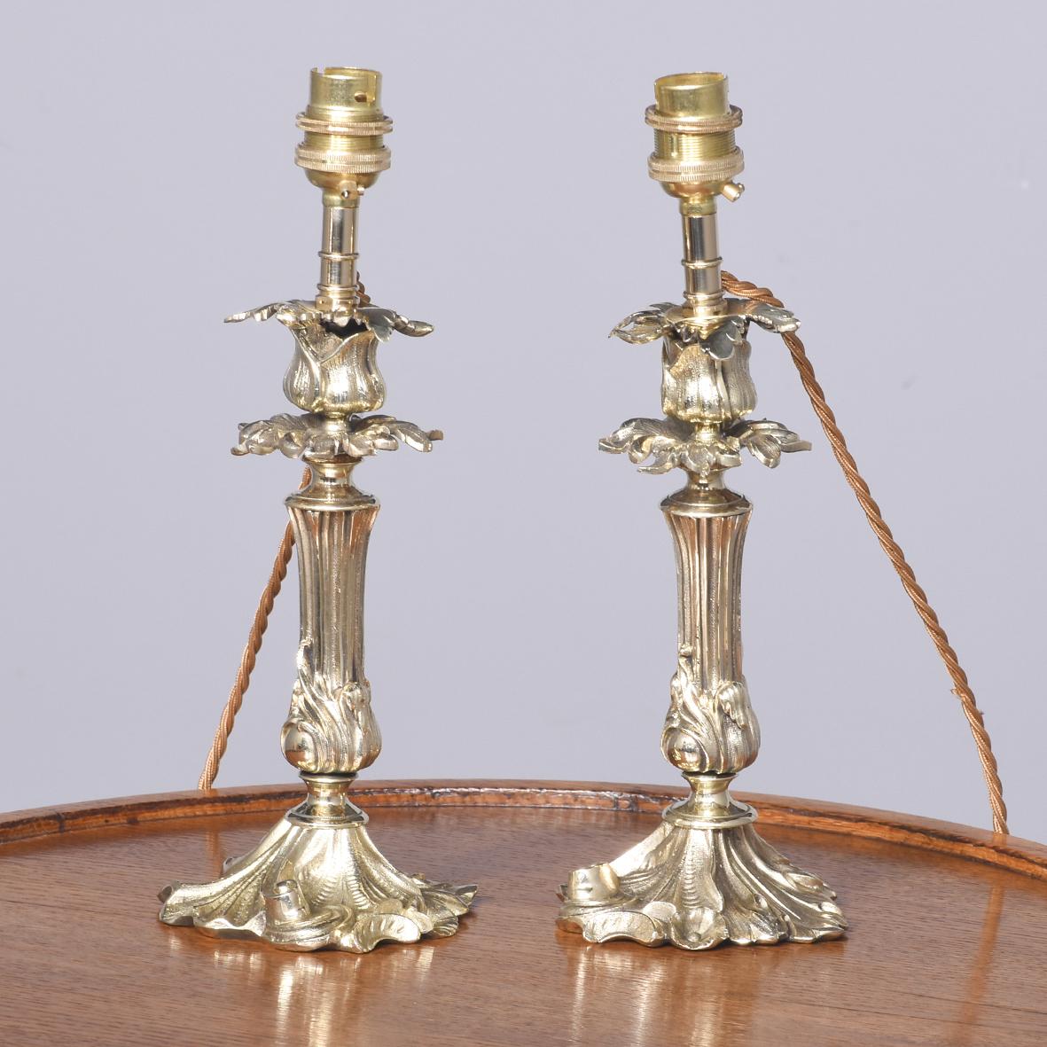 Pair of Cast Bronze Lamps (1 of 7)